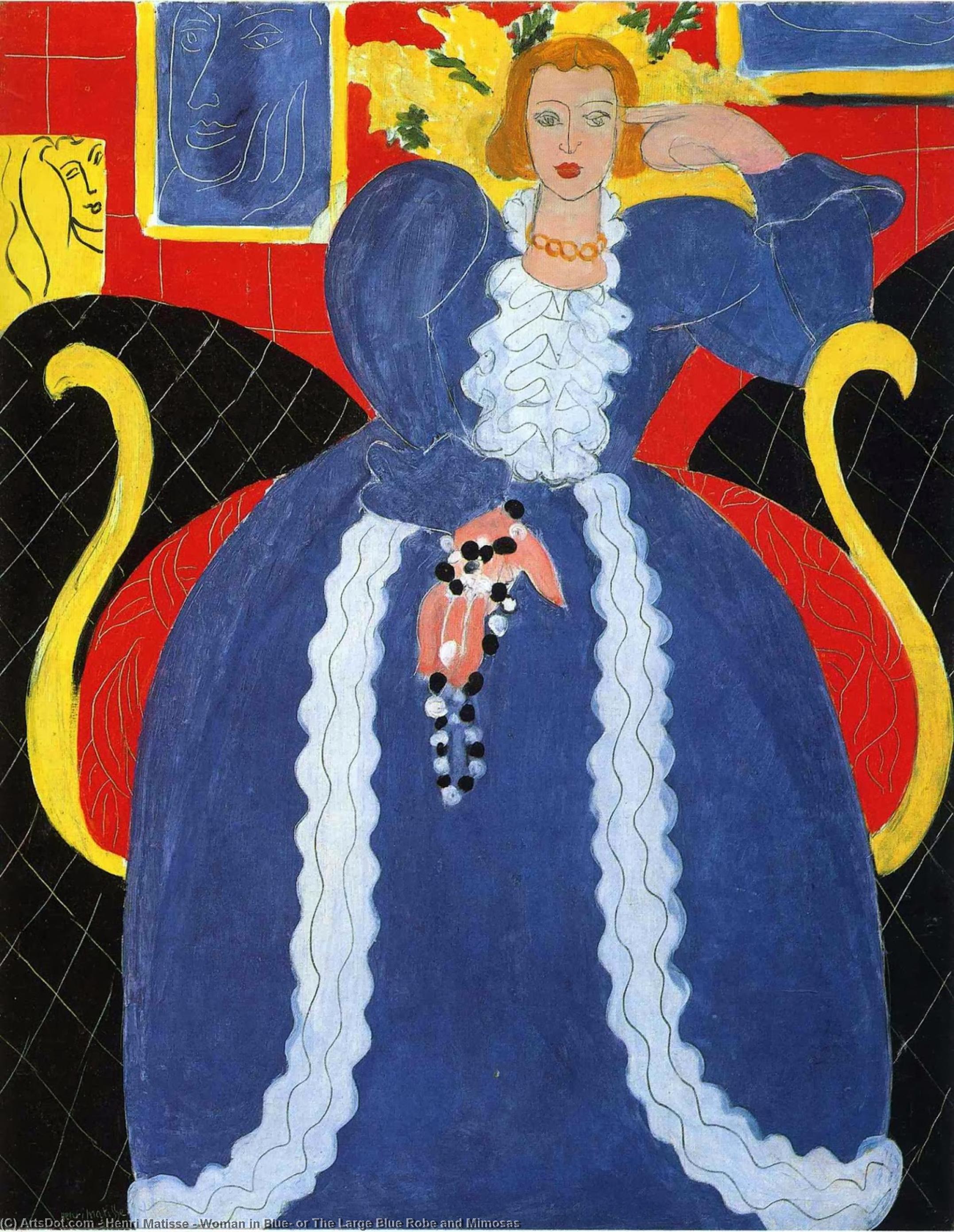 Donna In Blu, O La Grande Robe Blu E Mimosas — Henri Matisse