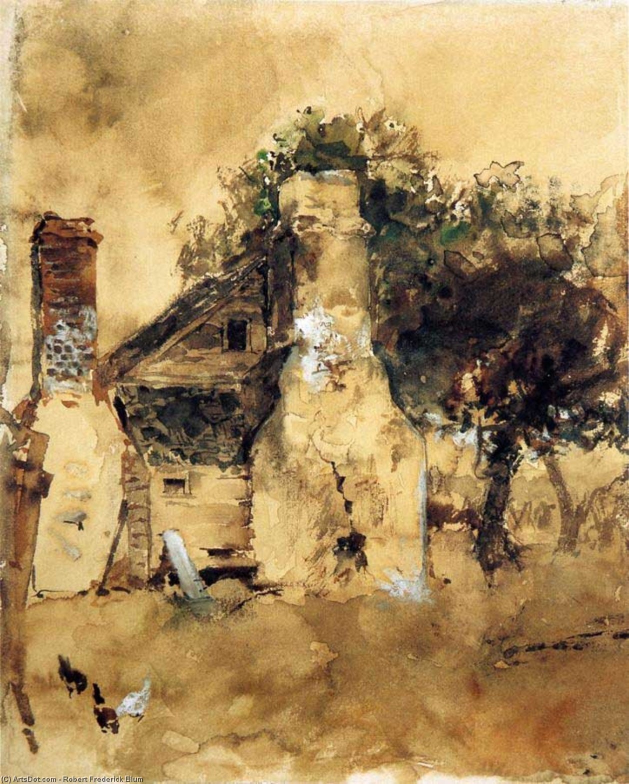 Old Powhatan Chimney — Robert Frederick Blum