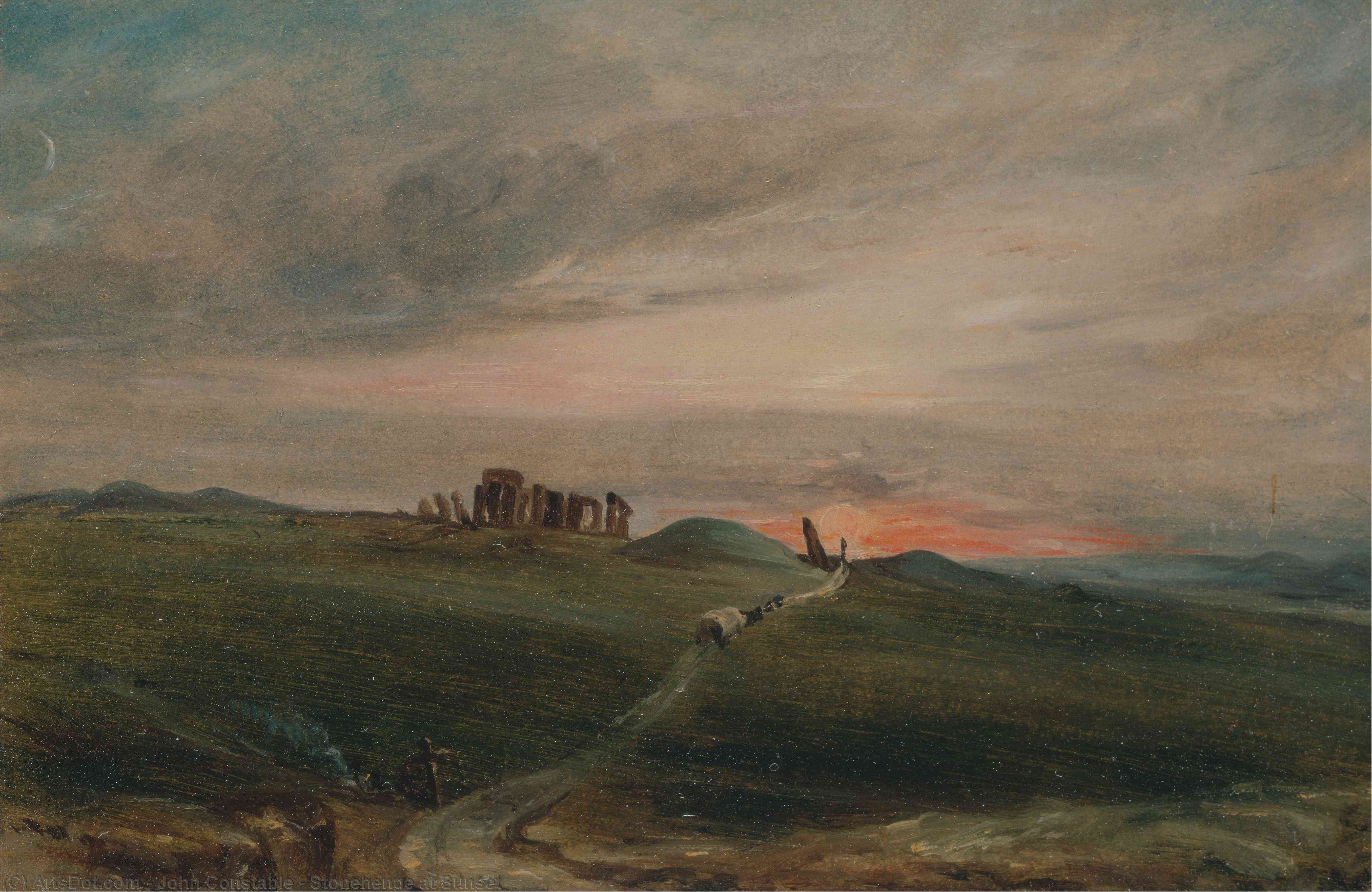 Stenhenge Ved Solnedgang — John Constable