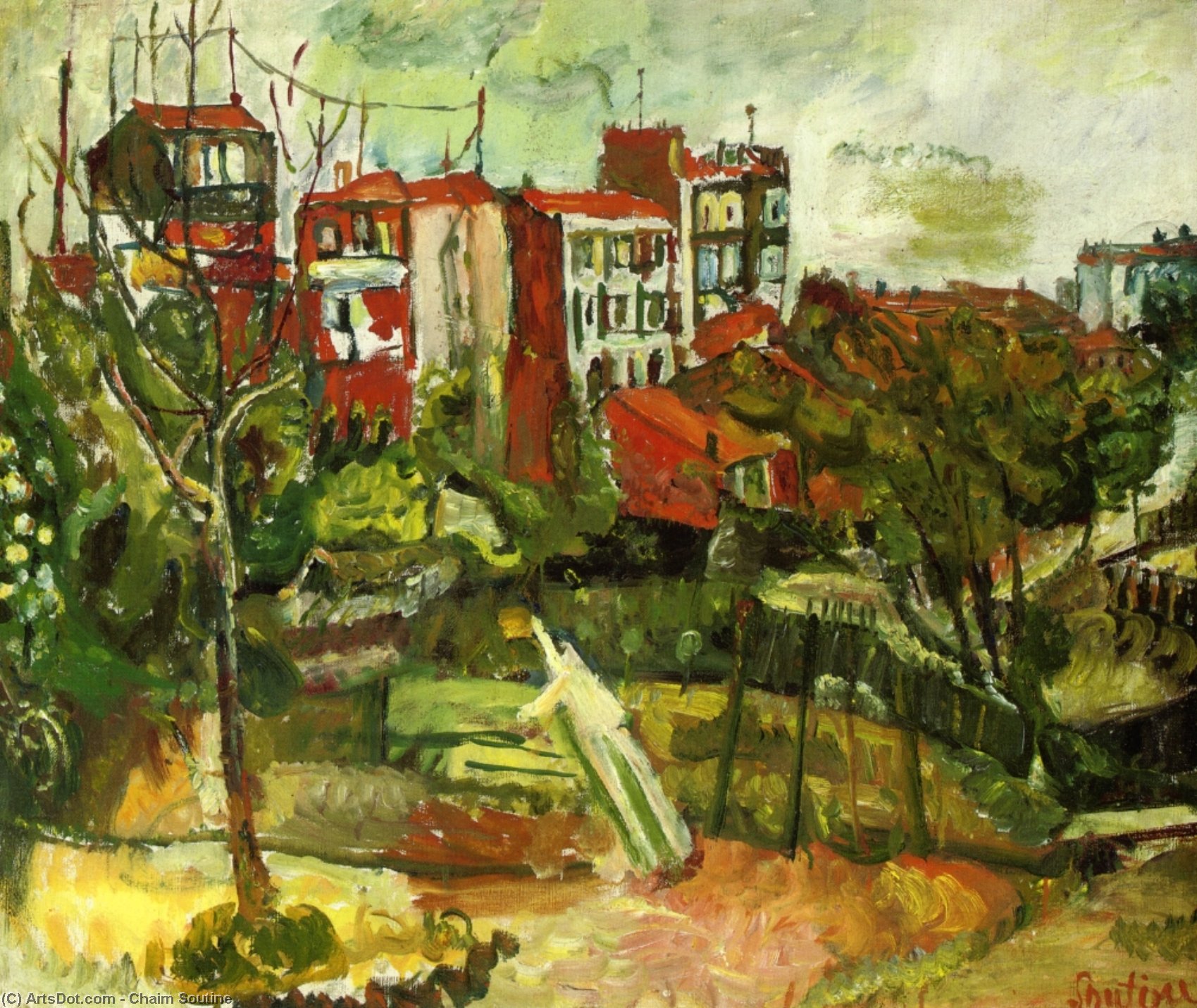 Paesaggio Suburbano Con Case Rosse — Chaim Soutine