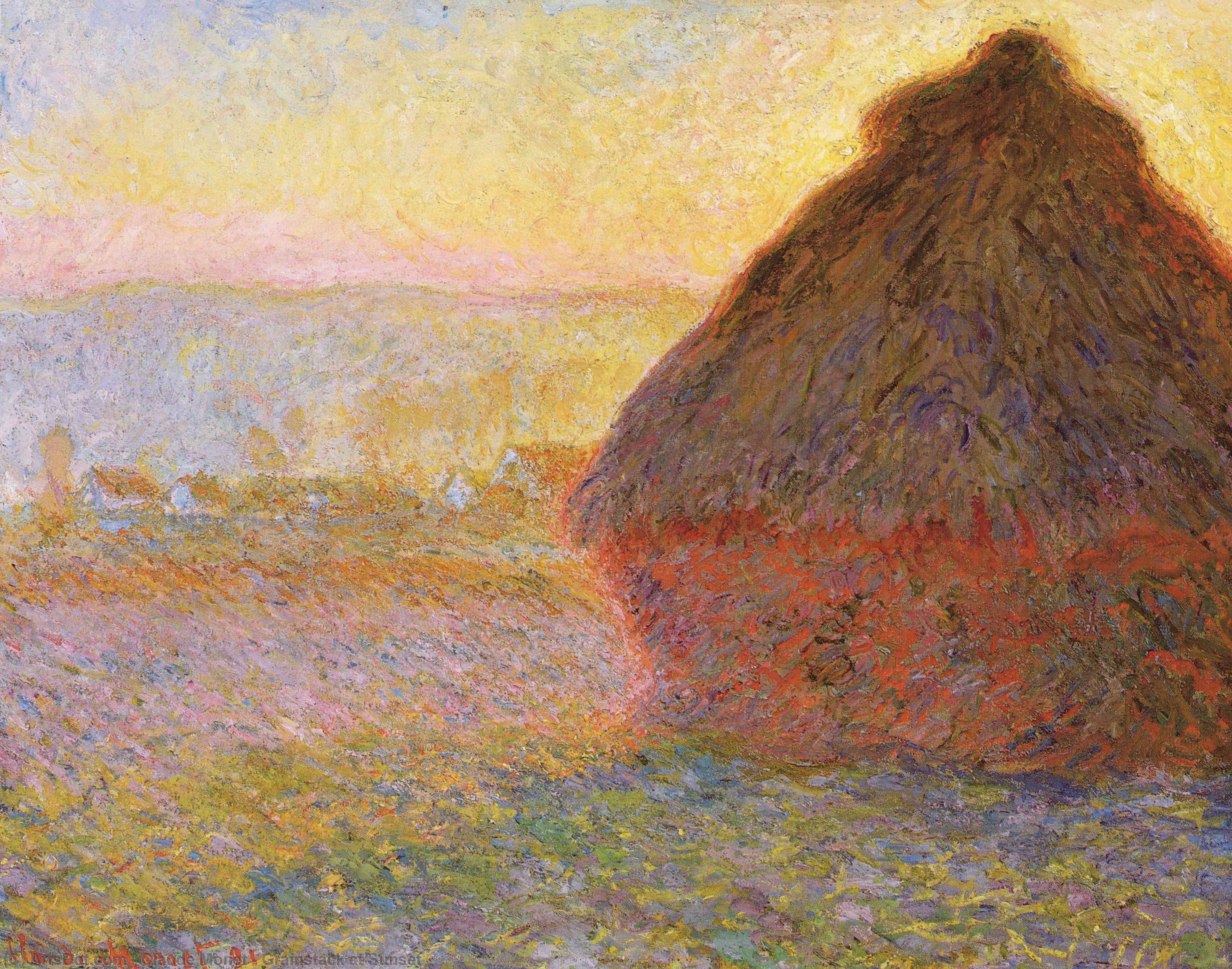 Grainstack At Sunset — Claude Monet