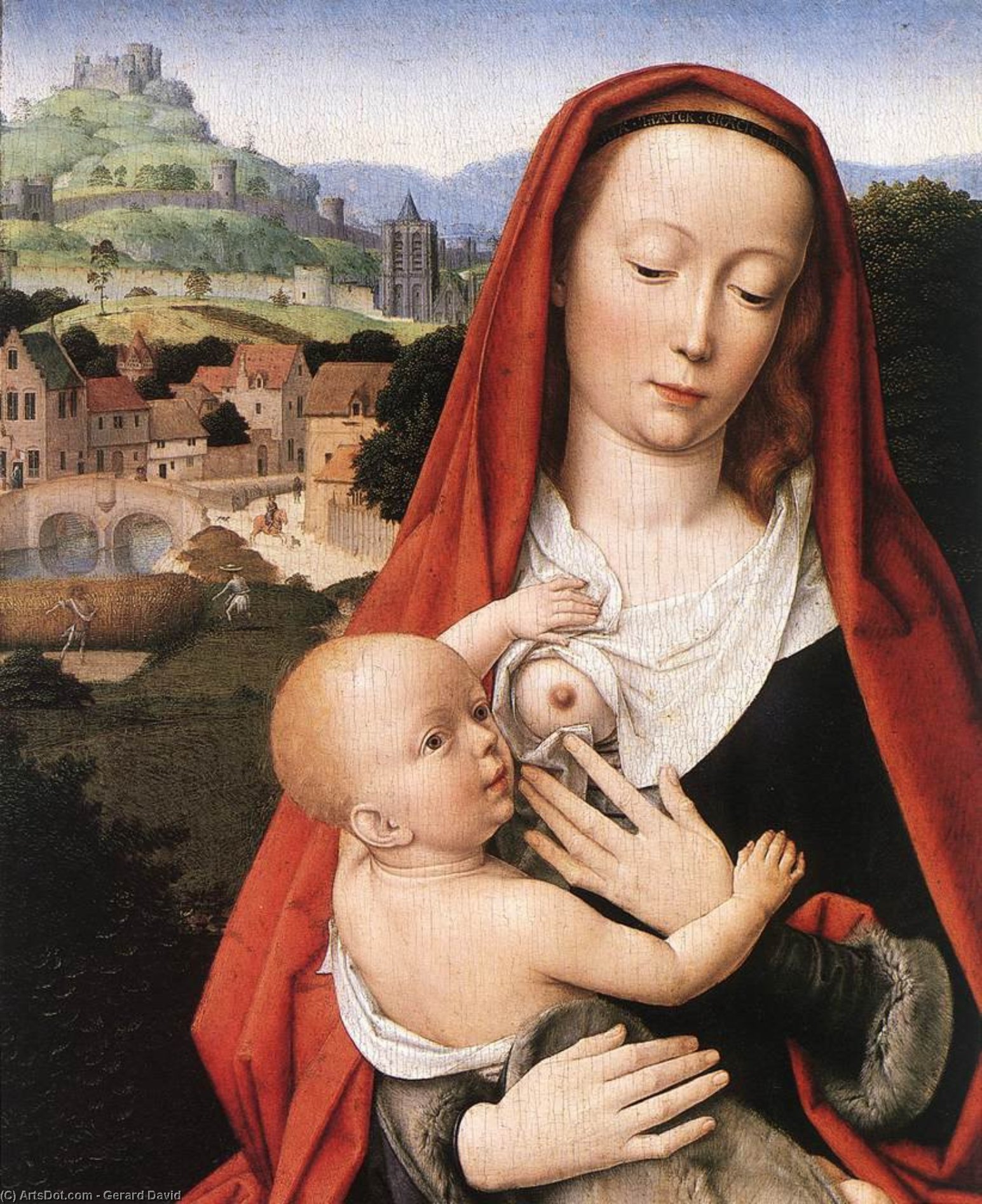 Mary And Child (detail) — Gerard David