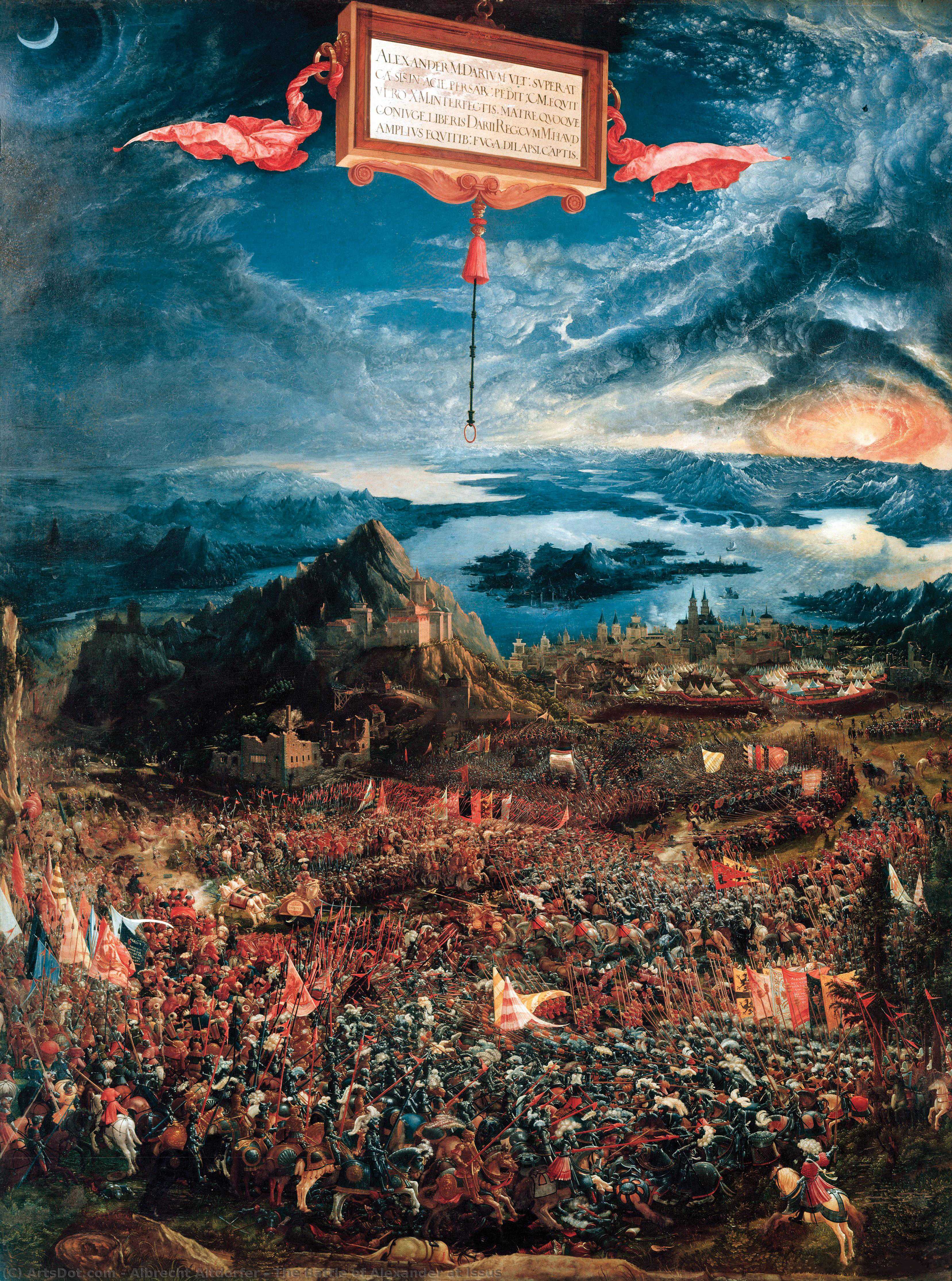 A Pioneer Of The Northern Renaissance Landscape Regensburg Germany 1480 1538 Albrecht Altdorfer As One Of The Most Famous Examples Of The "world Landscape" Genre, The Battle Of Alexander At Issus Reaches An Unprecedented Grandeur. Altdorfer's Meticu — Albrechtas Aldorfas