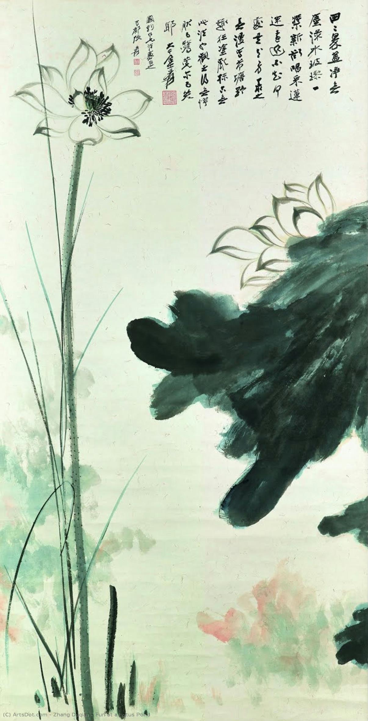 Livlig Lotuslund — Zhang Daqian