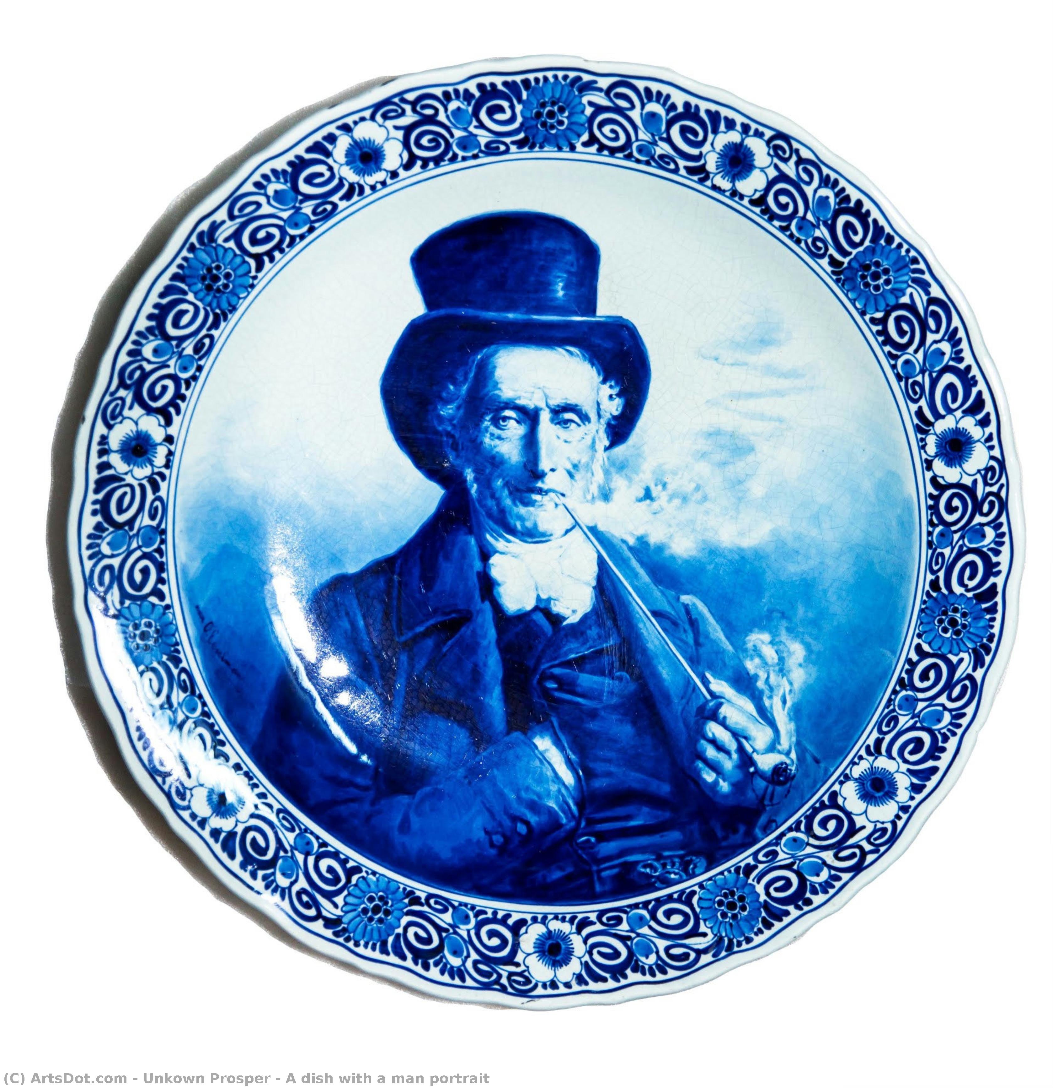 A Dish With A Man Portrait — Unkown Prosper