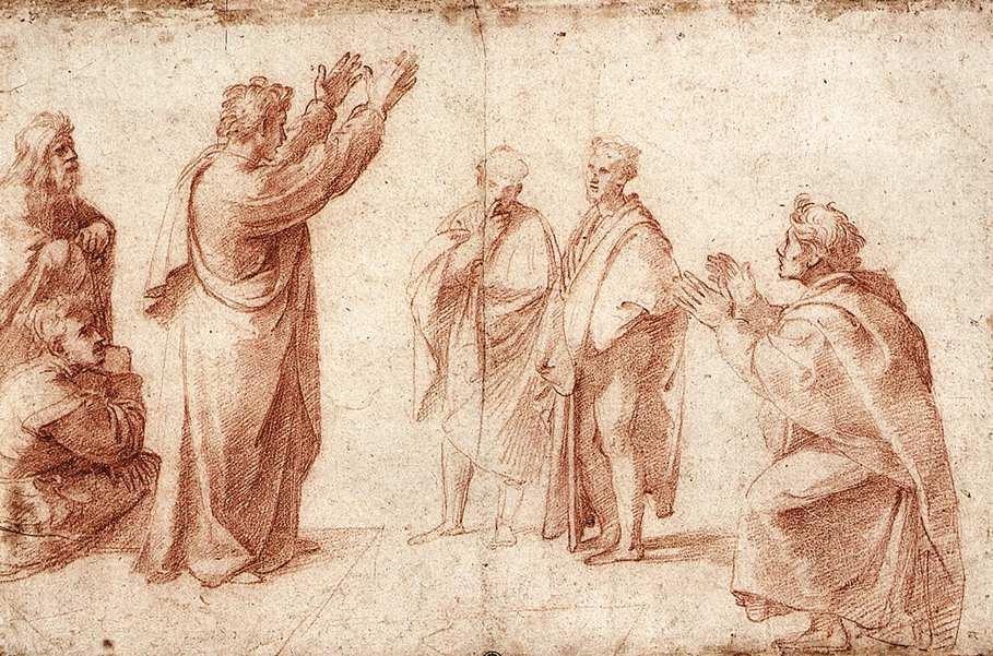 Study For St. Paul Preaching In Athens — Raphael