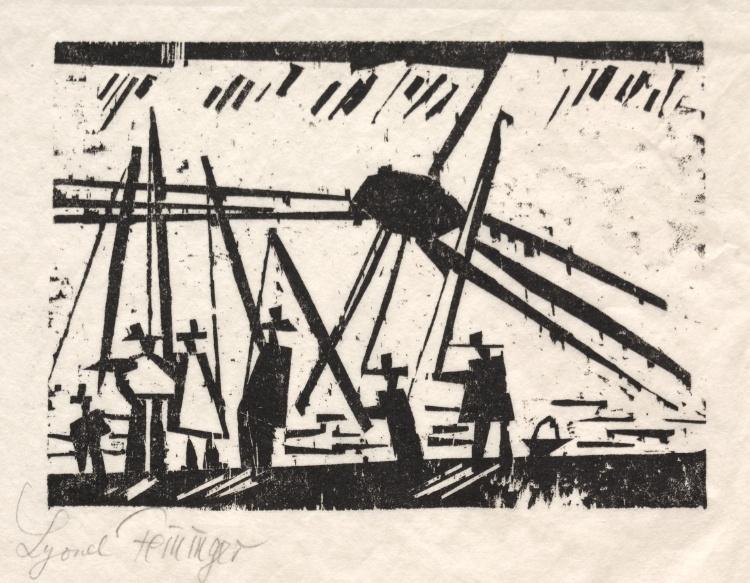 Anglers (with Sun) — Lyonel Feininger