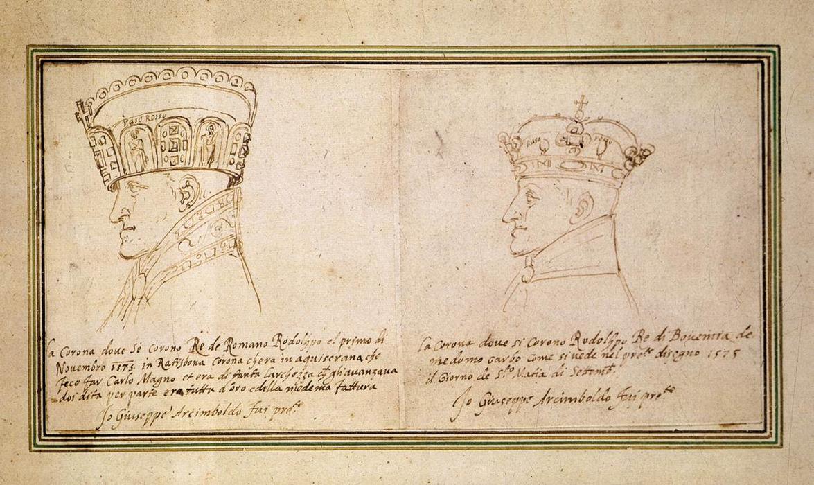 Dos Retratos De Rodolfo Ii Con Corona — Giuseppe Arcimboldo