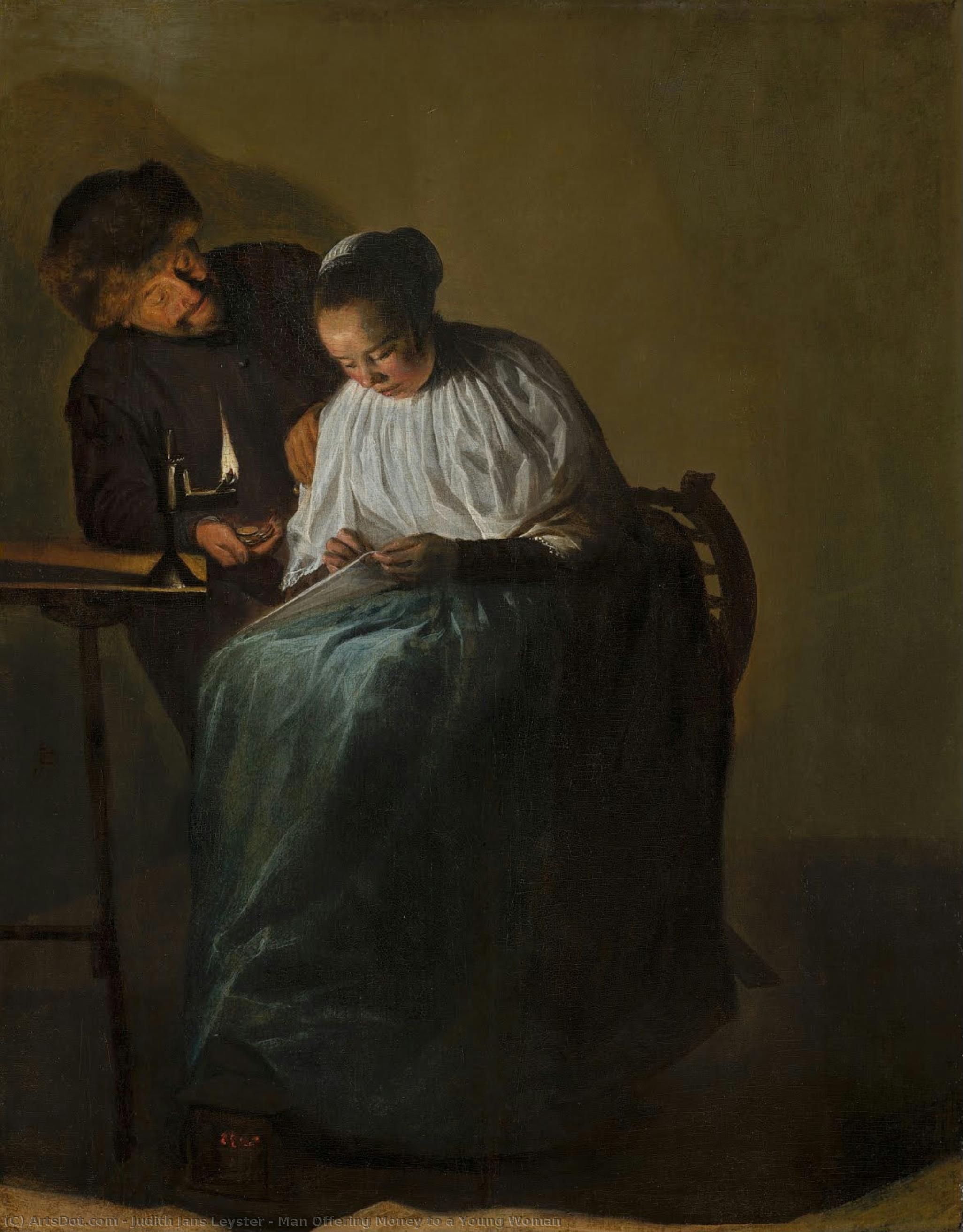 Man Offering Money To A Young Woman — Judith Leyster