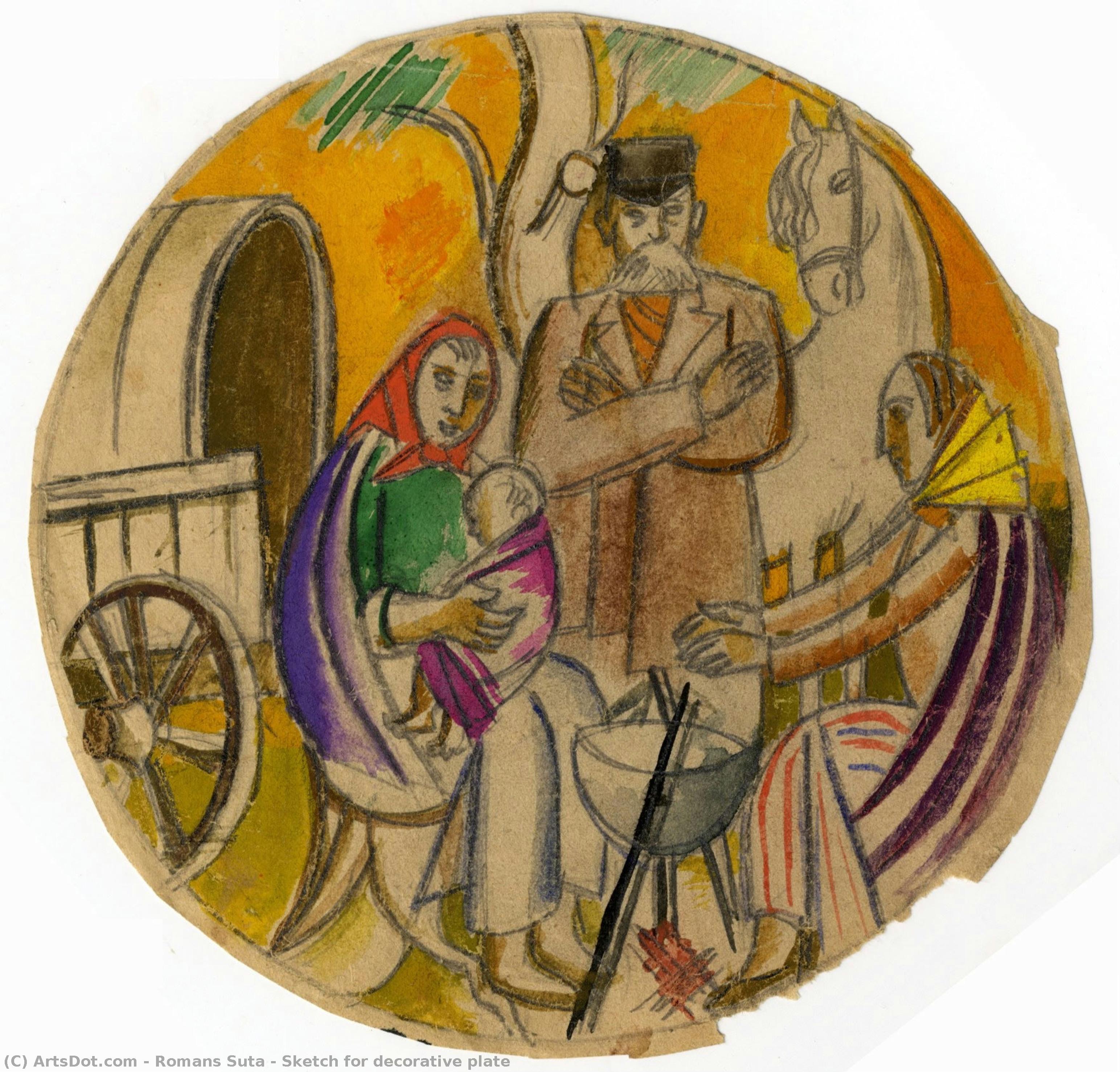 Sketch For Decorative Plate — Romans Suta