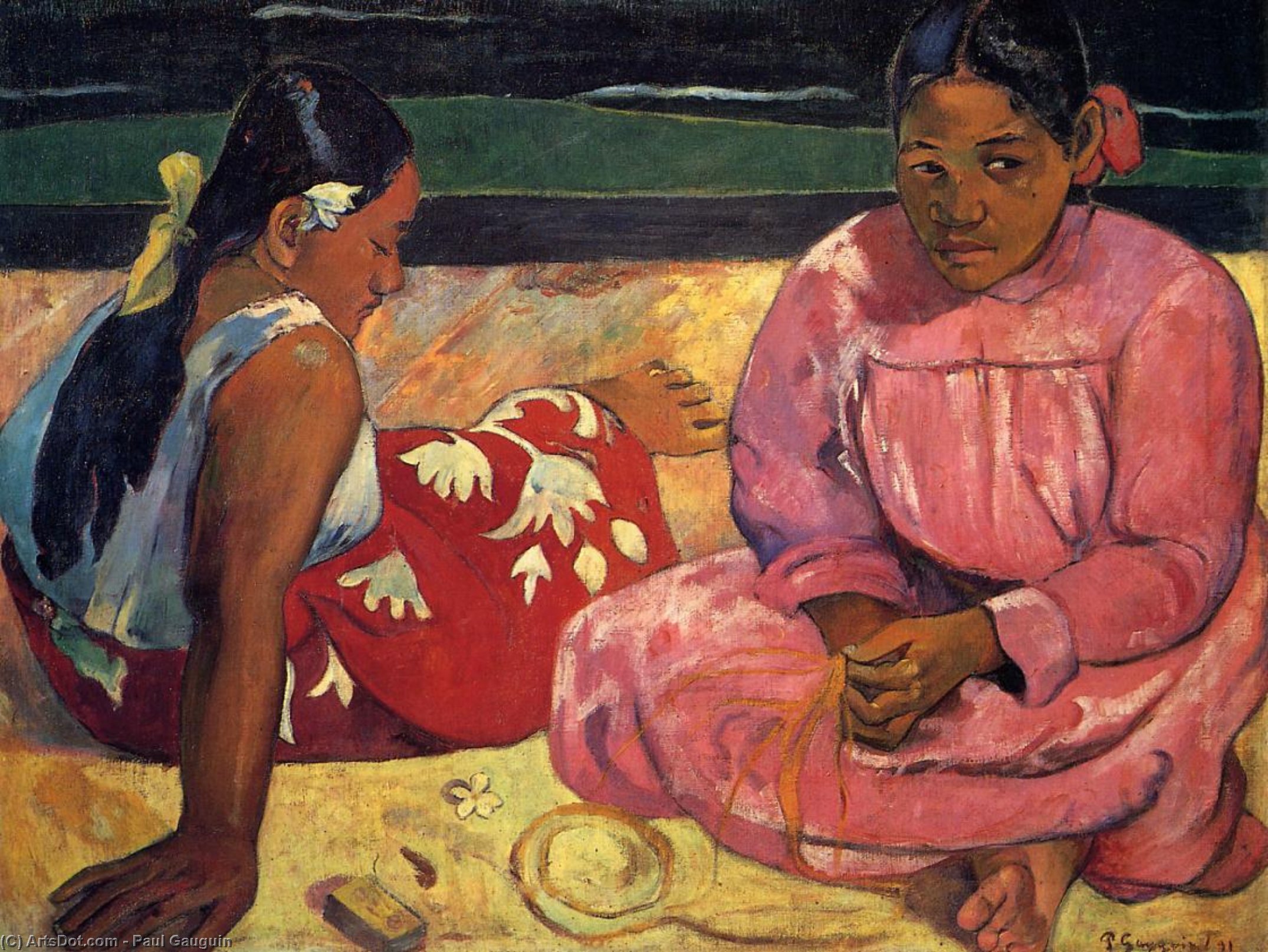 Two Women On The Beach — Eugène Henri Paul Gauguin