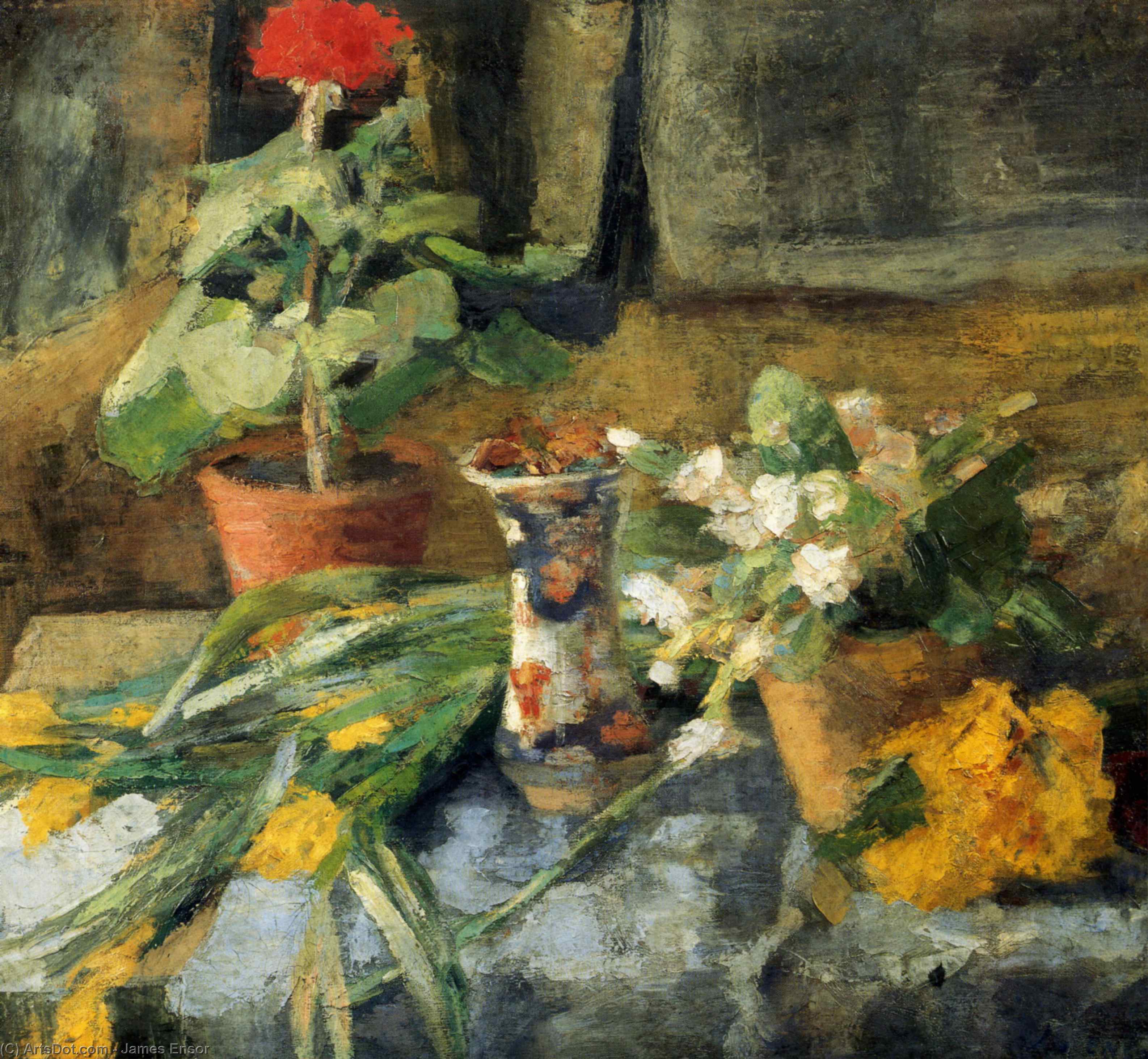 Natura Morta Con Geranium — James Ensor