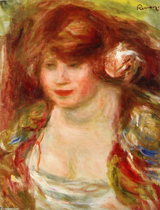 Woman Wearing A Rose Andree - Kvinden Der Bærer En Rose — Pierre-auguste Renoir