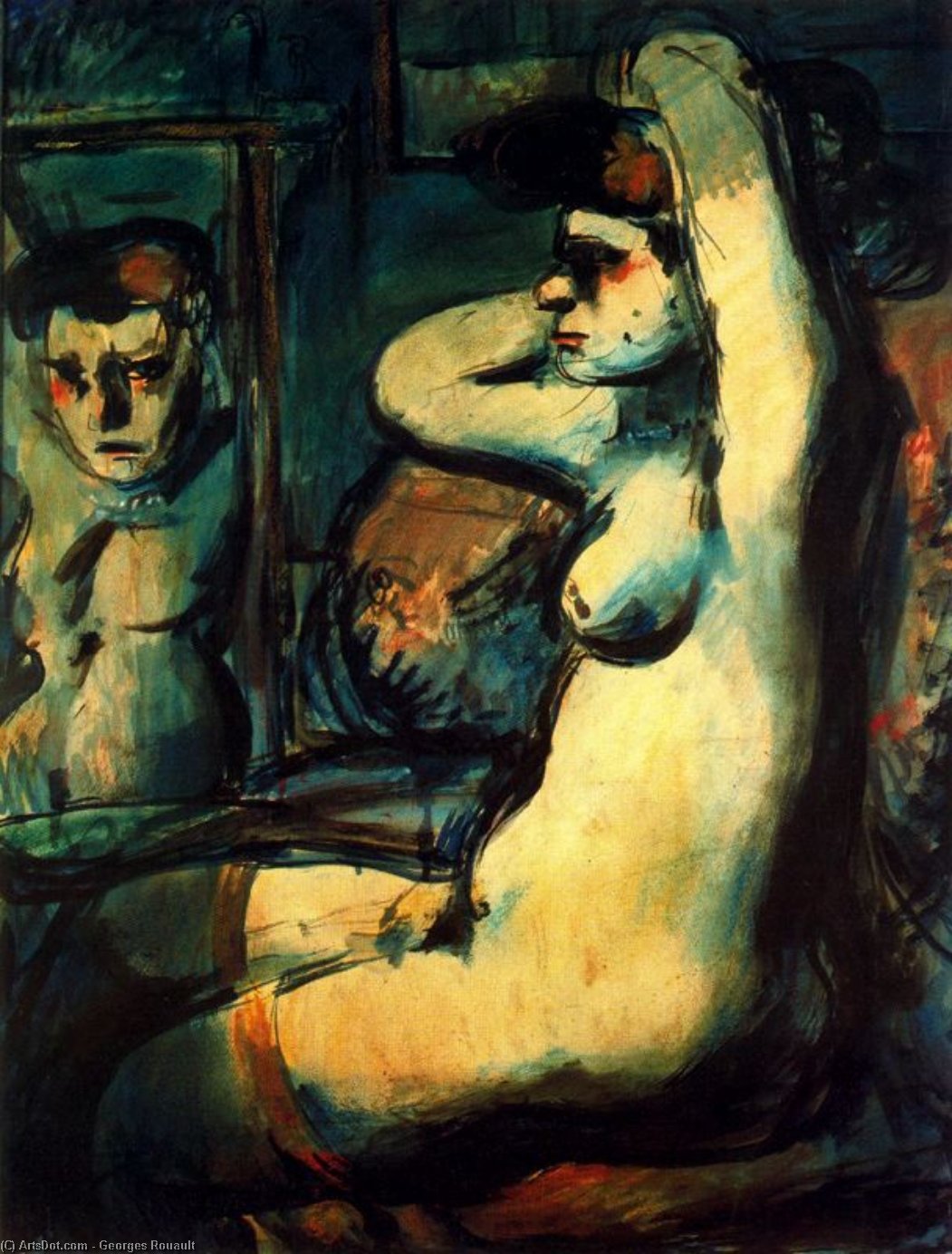 Girl With Mirror — Georges Rouault