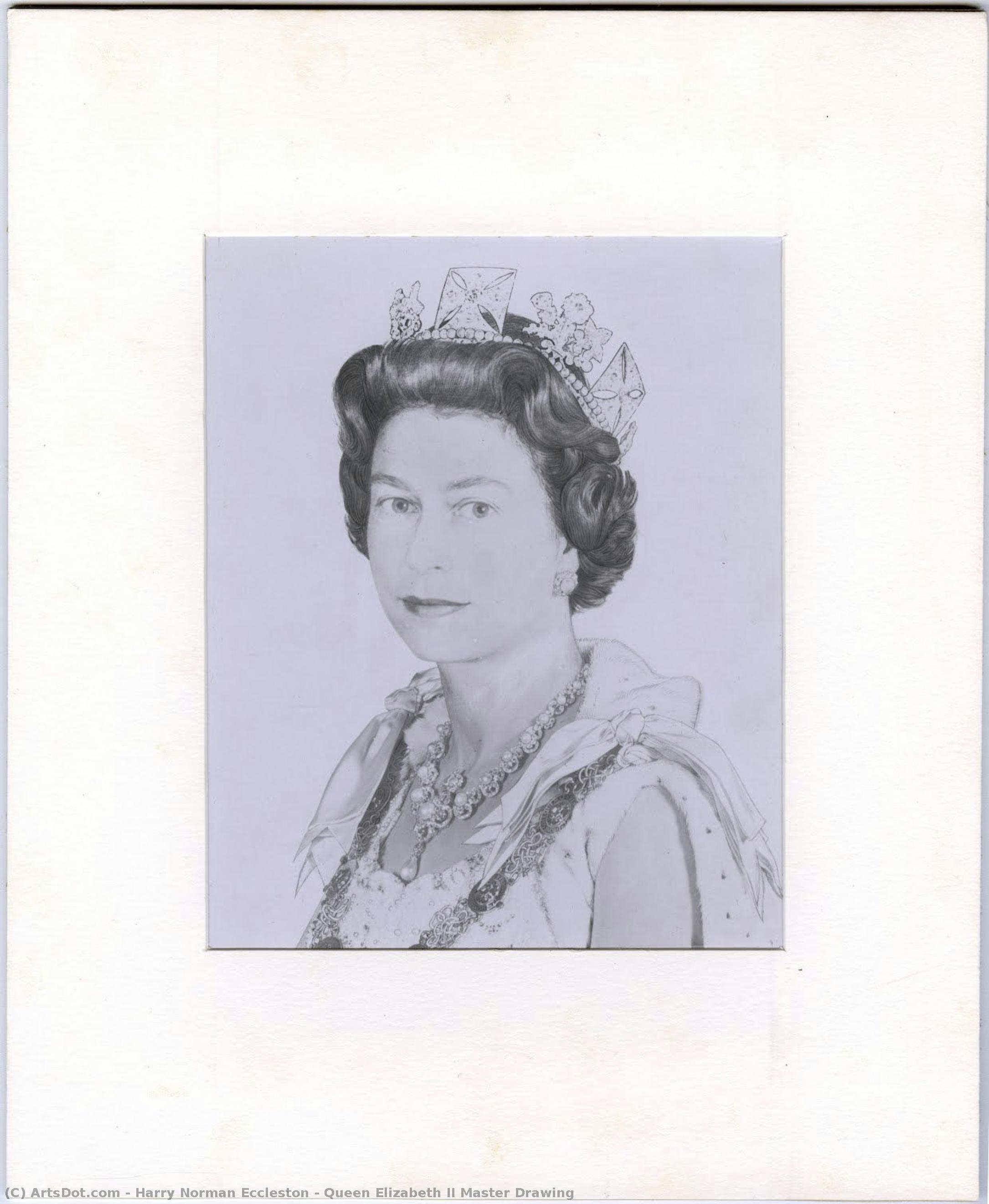 Queen Elizabeth Ii Master Drawing — Harry Norman Eccleston