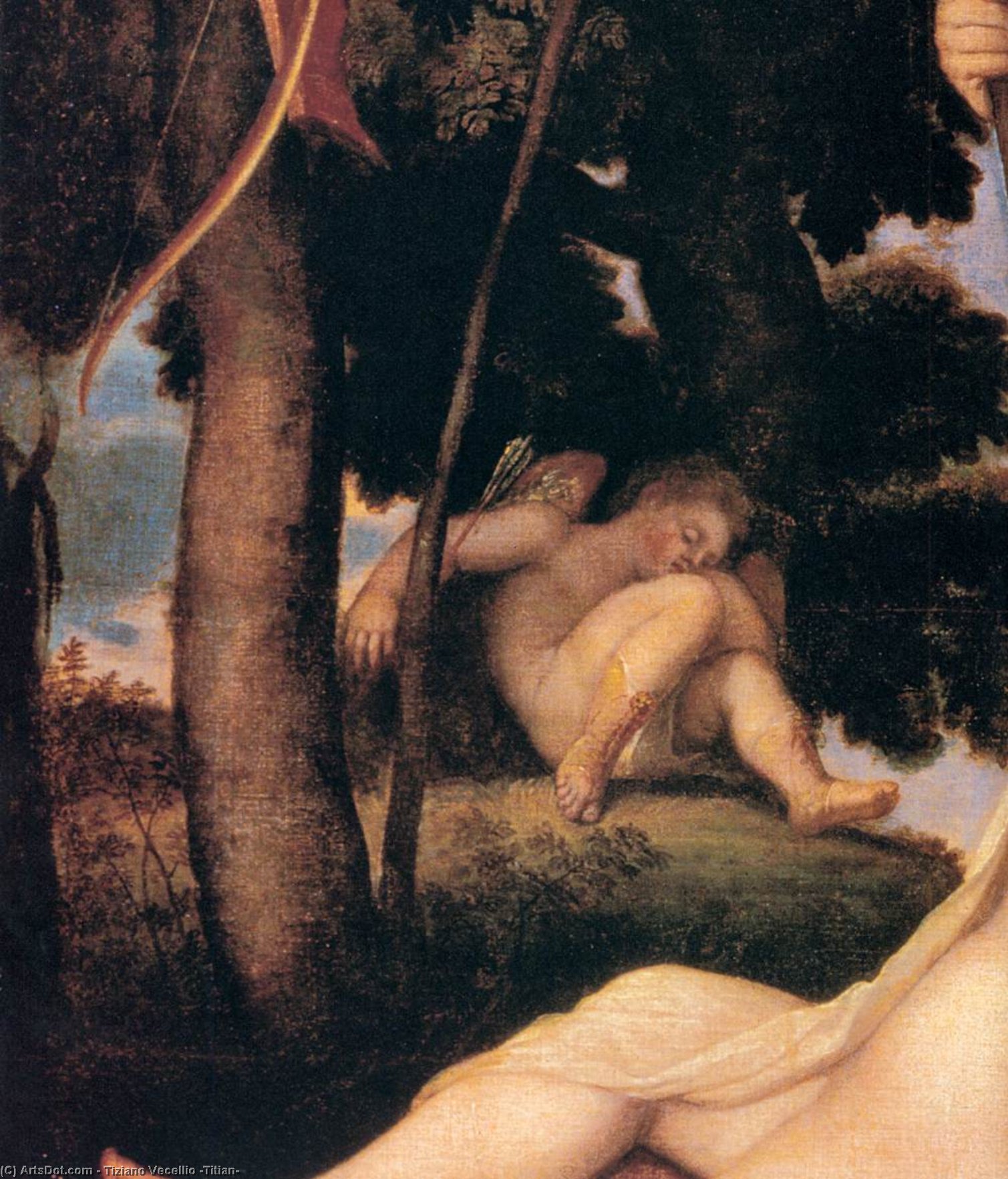 Venere E Adone (dettaglio) — Tiziano Vecellio
