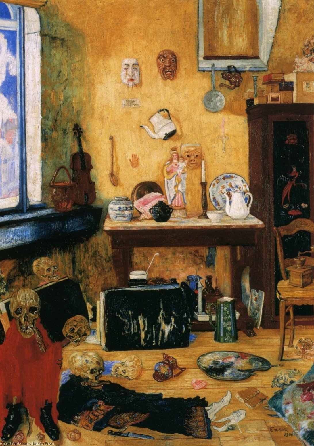 Skelette Im Atelier — James Ensor