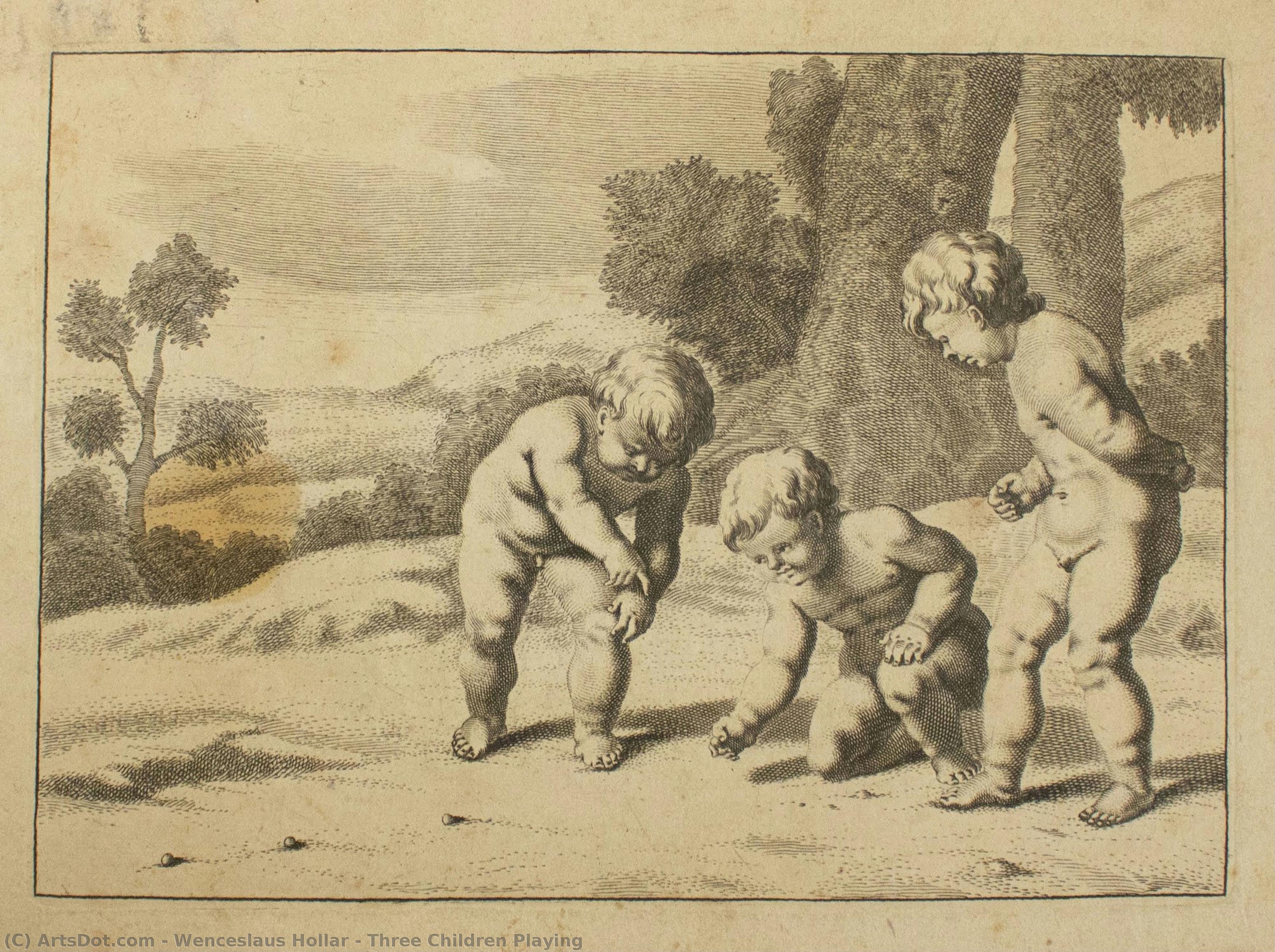 Three Children Playing — Václav Hollar