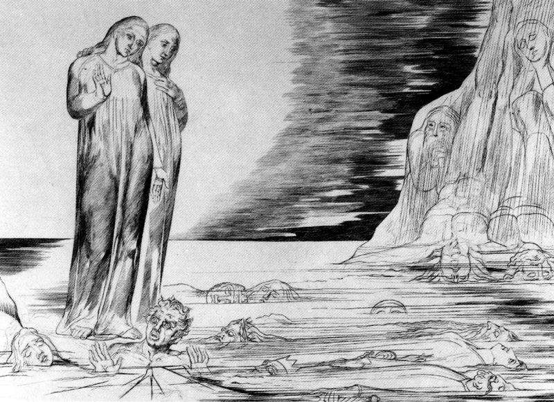 Dante Colpisce Bocca Degli Abbati — William Blake