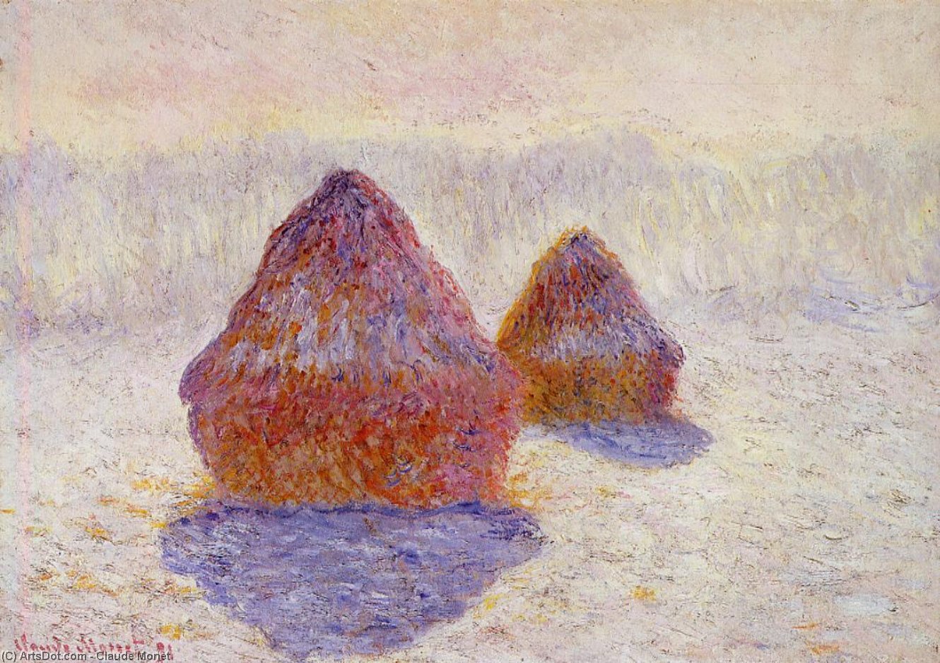 Grainstacks, White Frost Effect — Claude Monet