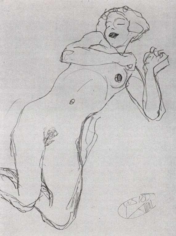 Study For The Maiden — Gustav Klimt