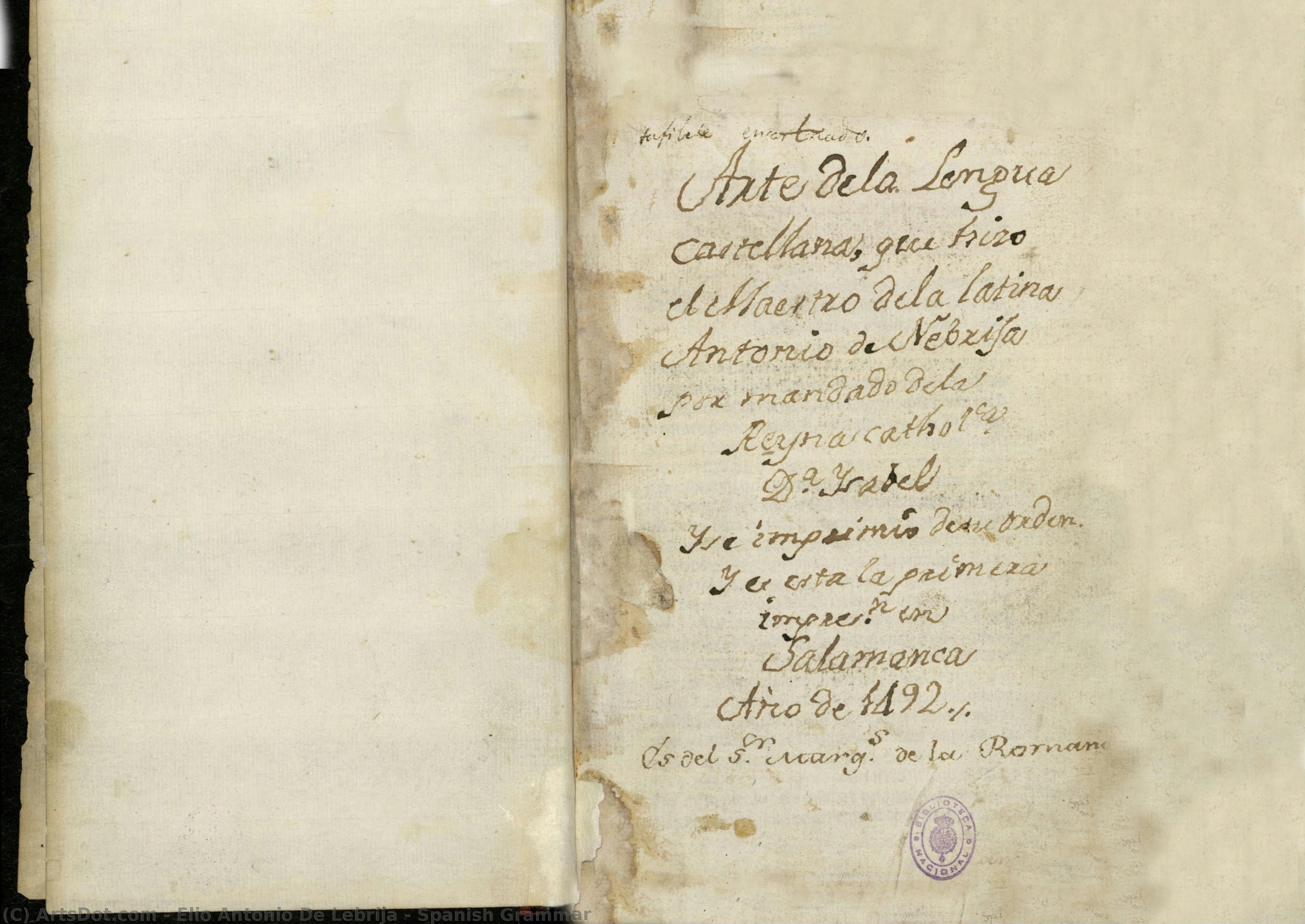 Spanish Grammar — Elio Antonio De Lebrija