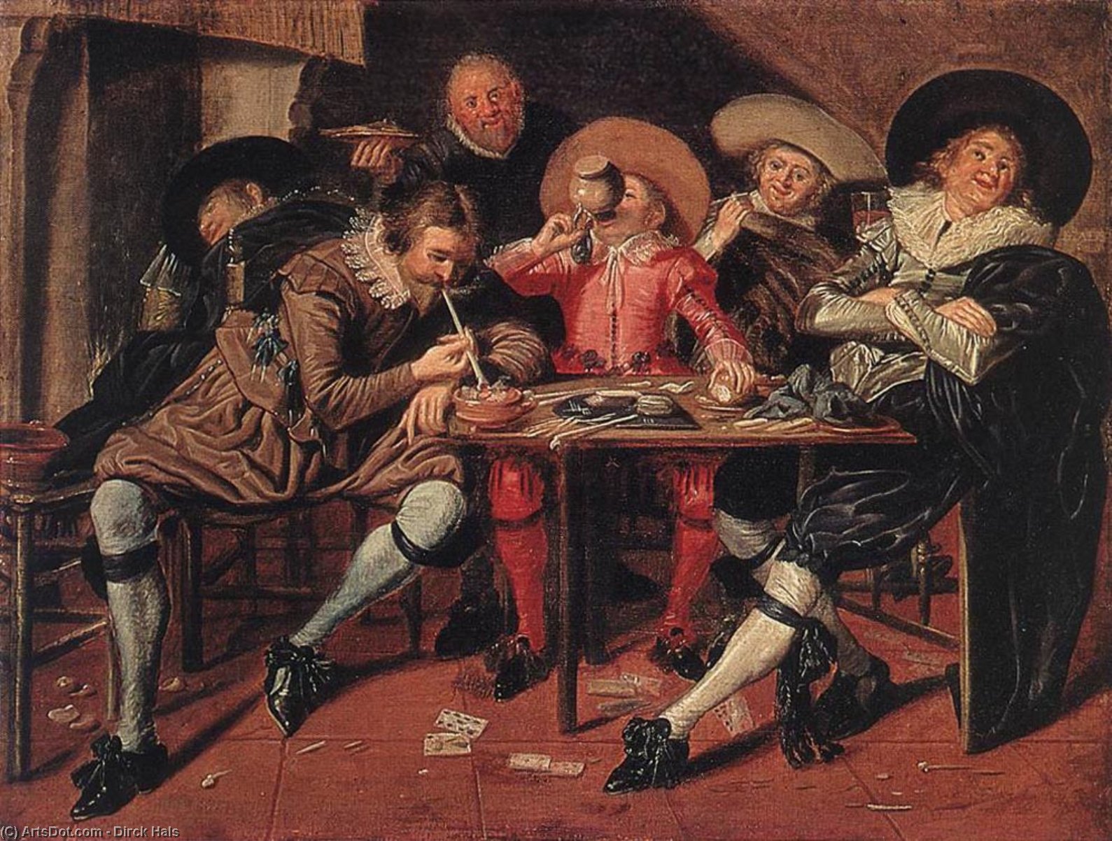 Merry Party In A Tavern — Dirck Hals