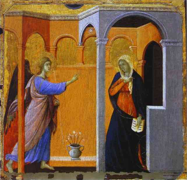 Maestó (front, Predella), The Annunciation — Duccio Di Buoninsegna