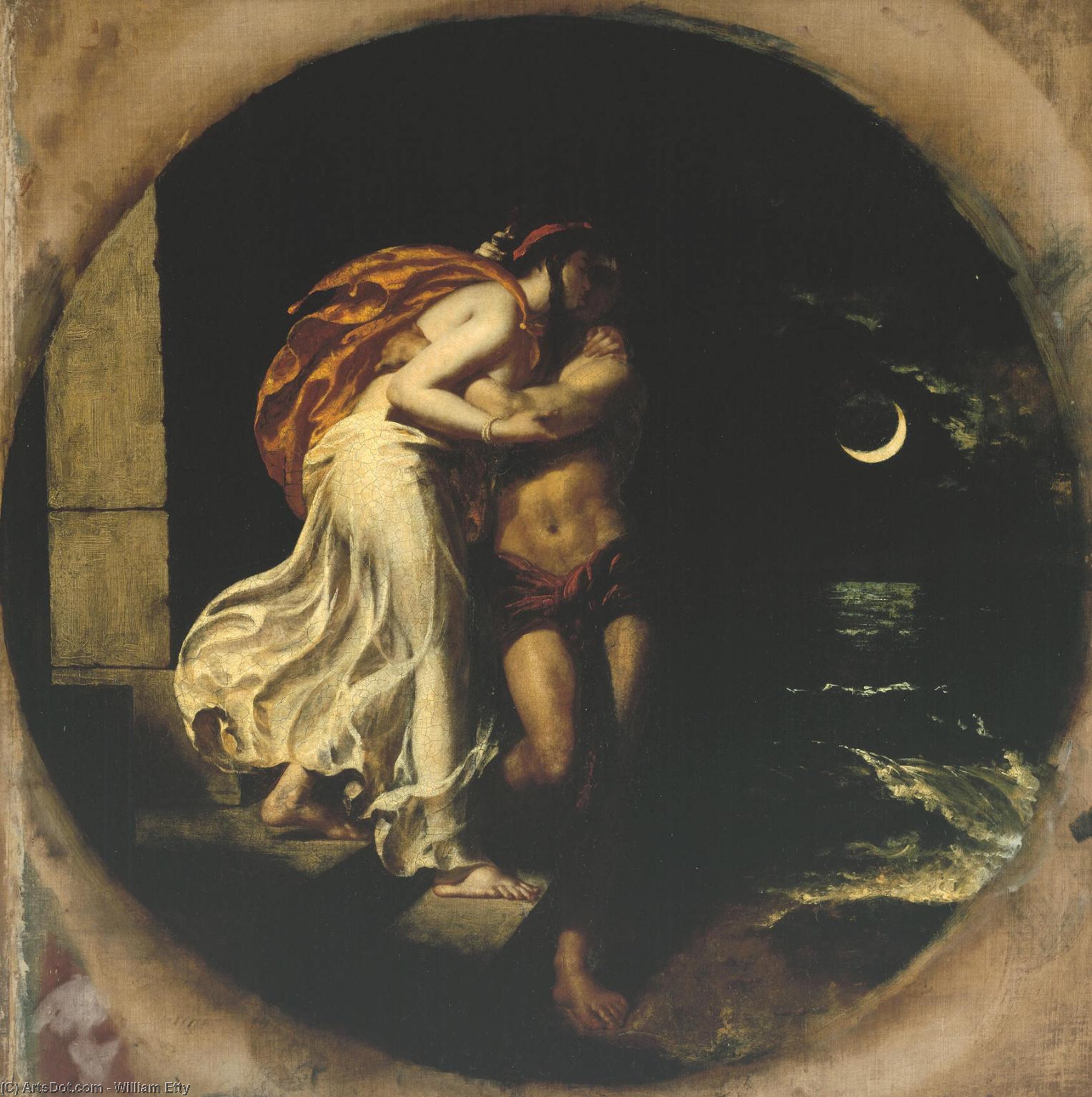 A Partida De Leander E Héro — William Etty
