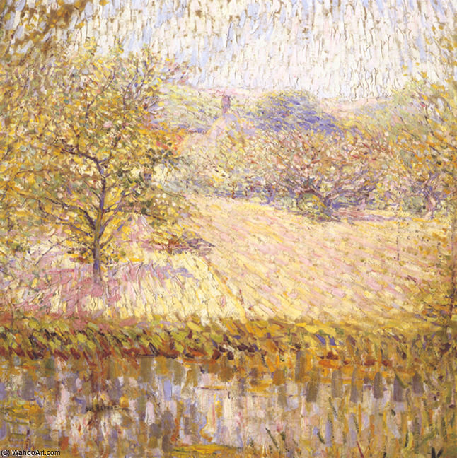 Pond With Flowering Trees — Joseph M. Raphael