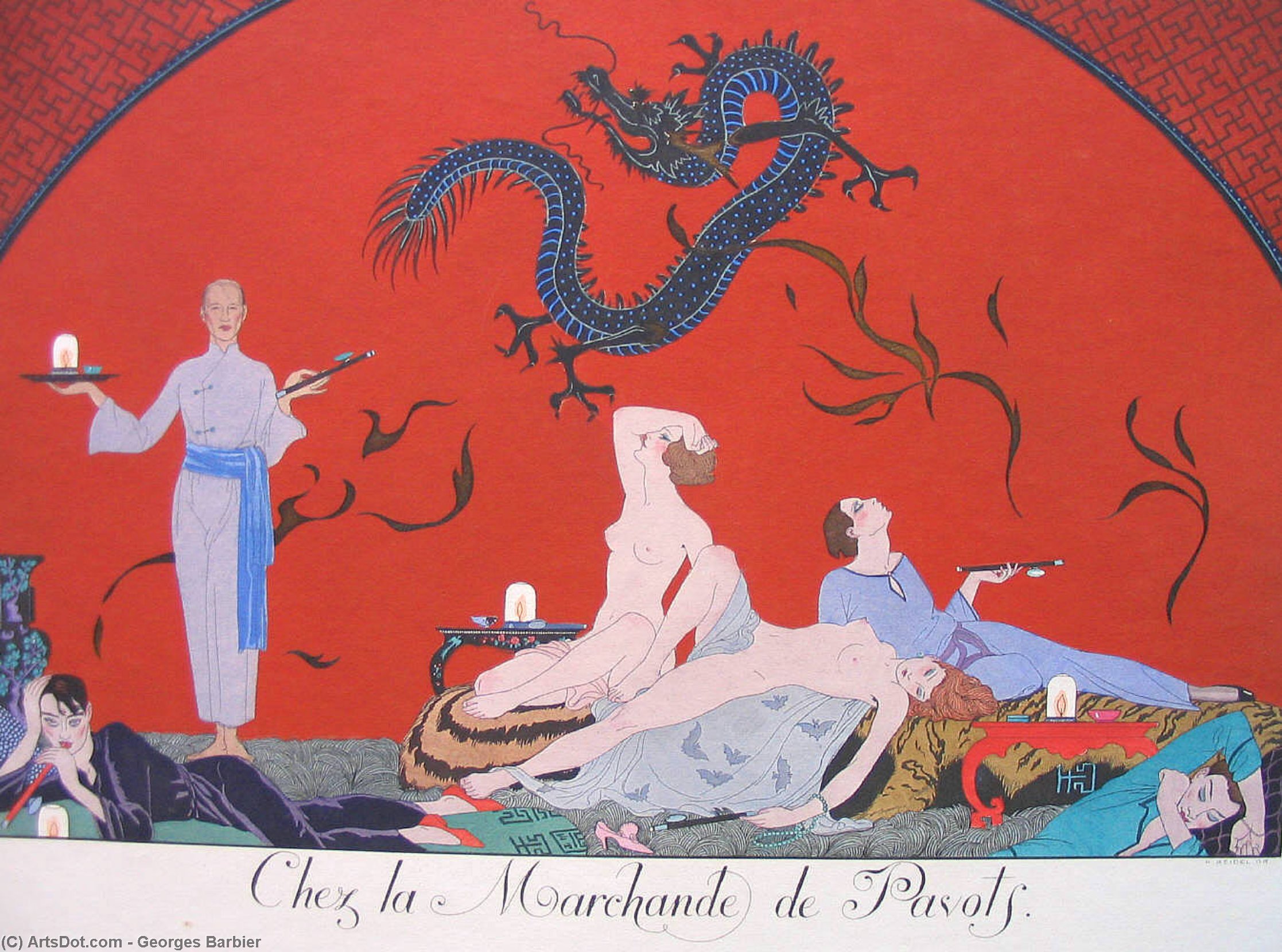 Chez La Marchande De Pavots — Georges Barbier