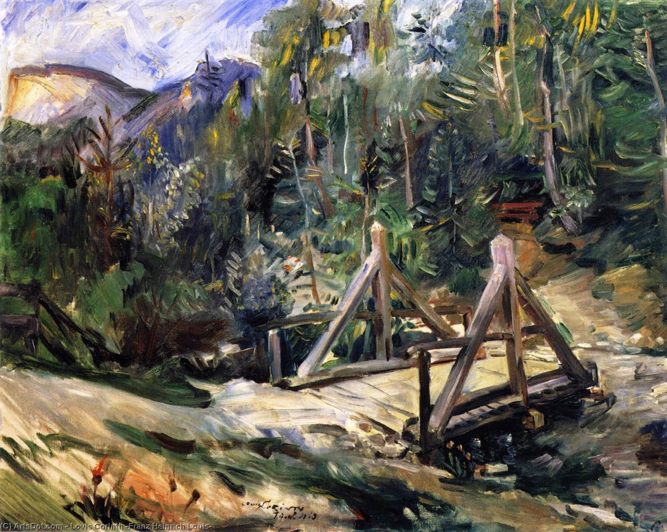 Tyrolean Landschaft Mit Brücke — Lovis Corinth