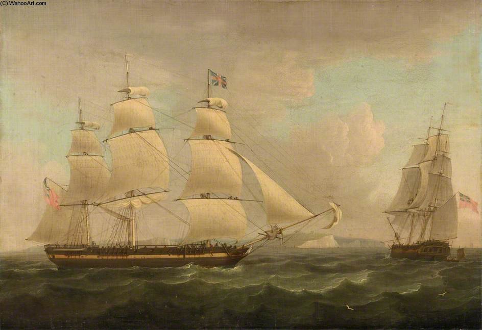A Merchantman Off Dover — Thomas Whitcombe