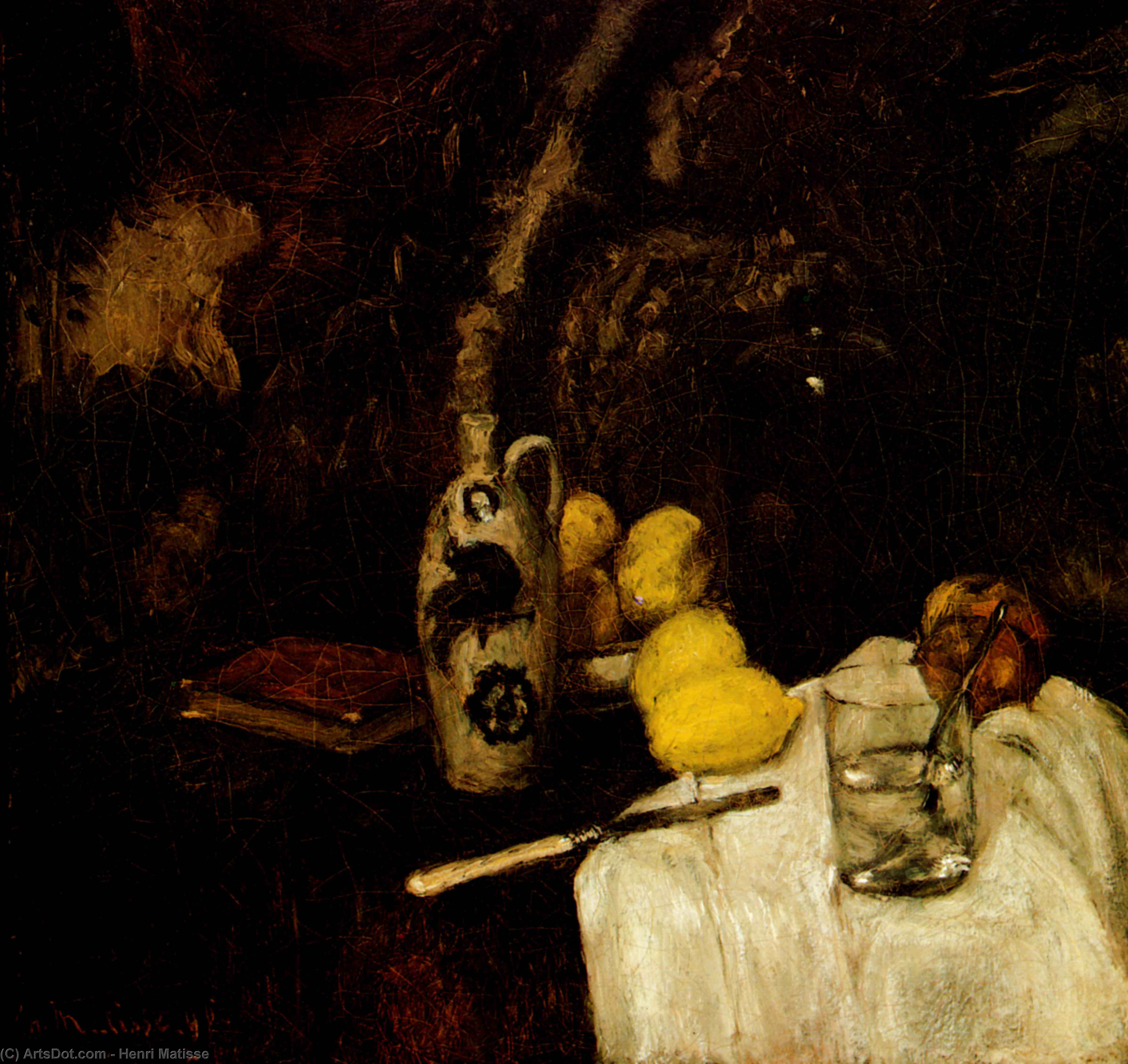 Les Citrons Et La Bouteille De Schiedam Huile Sur Toile New York, Museum Of Modern Art - Lemons Og Flaske Schiedam Olie På Lærred New York, Museum Of Modern Art — Henri Matisse