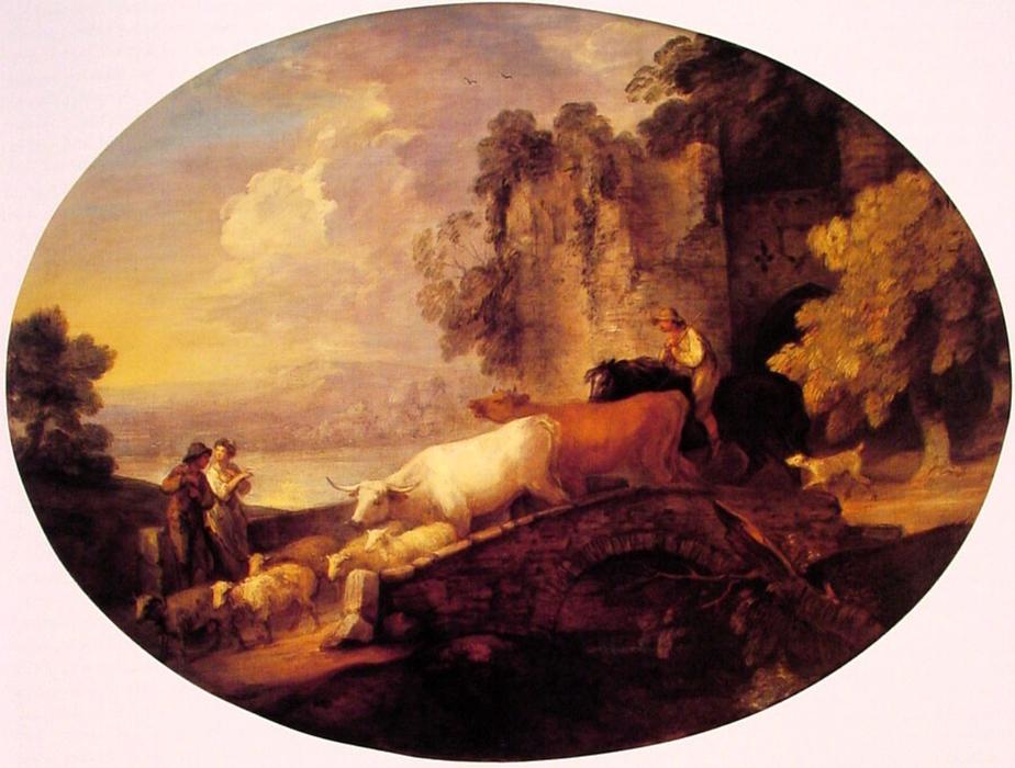 Flusslandschaft Mit Rustikalen Liebenden — Thomas Gainsborough