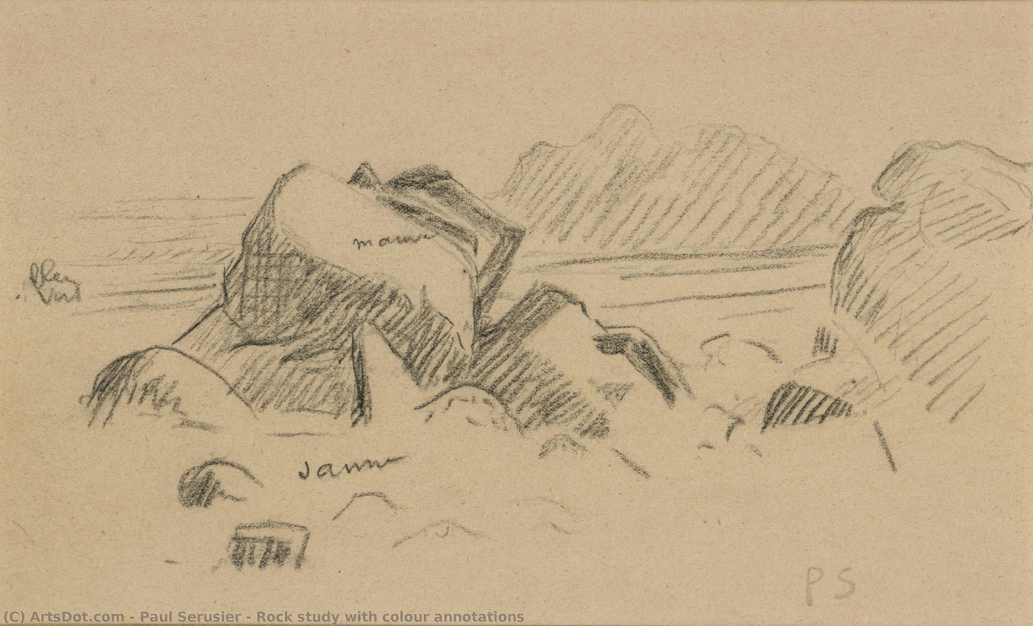 Rock Study With Colour Annotations — Paul Sérusier