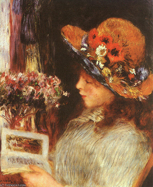 Young Girl Reading - Öl Auf Leinwand, Städelsches Museum Bonn — Pierre-auguste Renoir