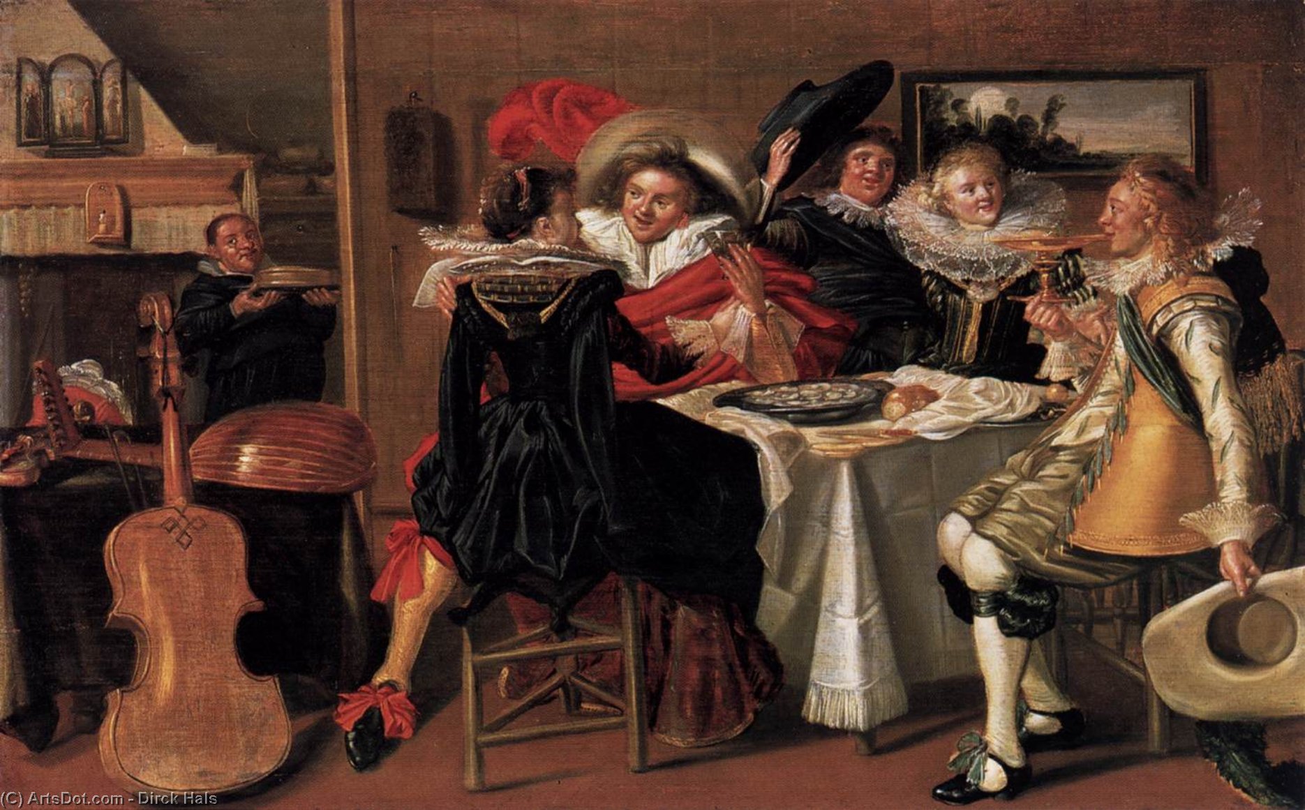 Merry Company At Table — Dirk Hals