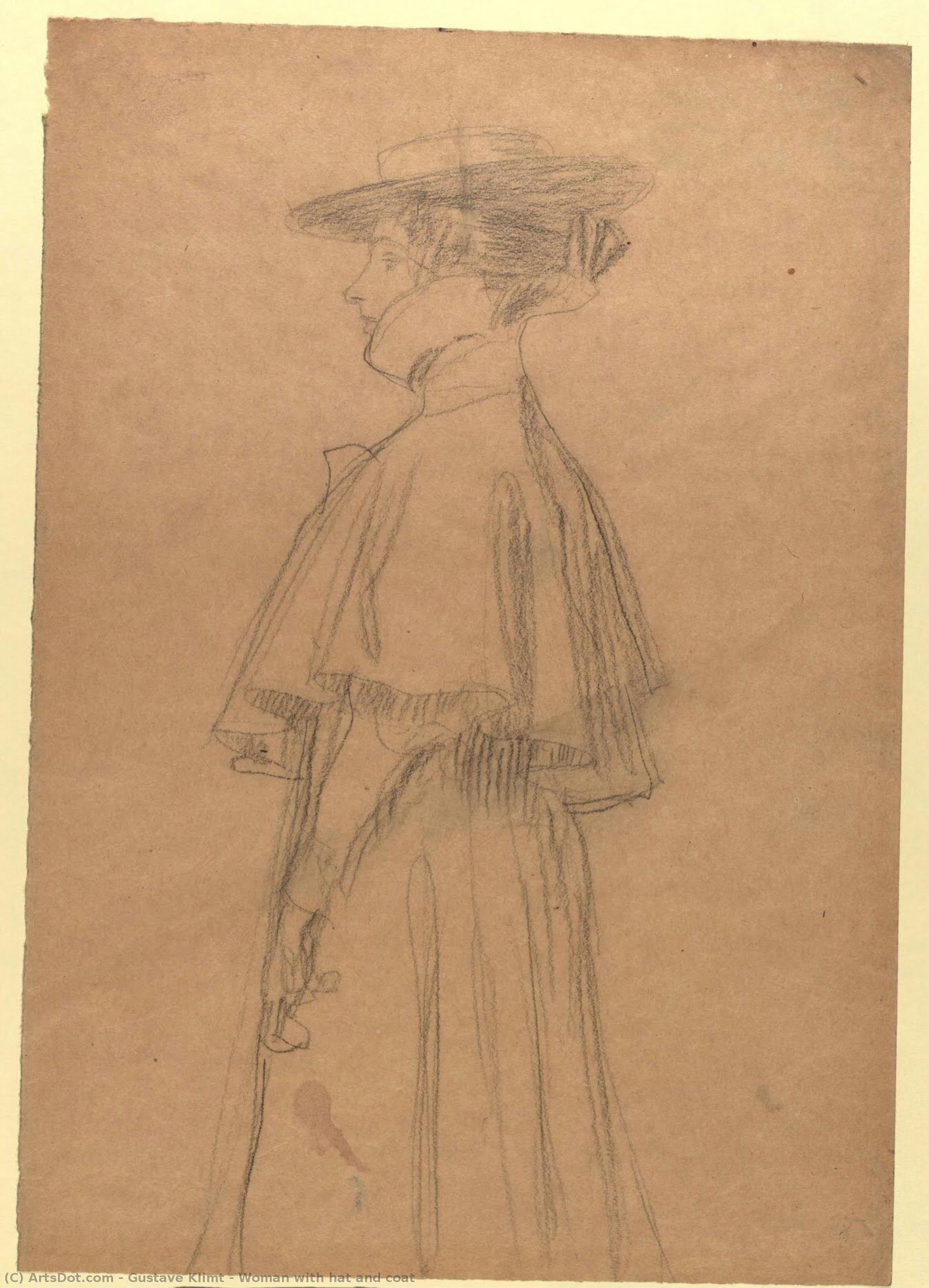 Donna Con Cappello E Mantella — Gustav Klimt