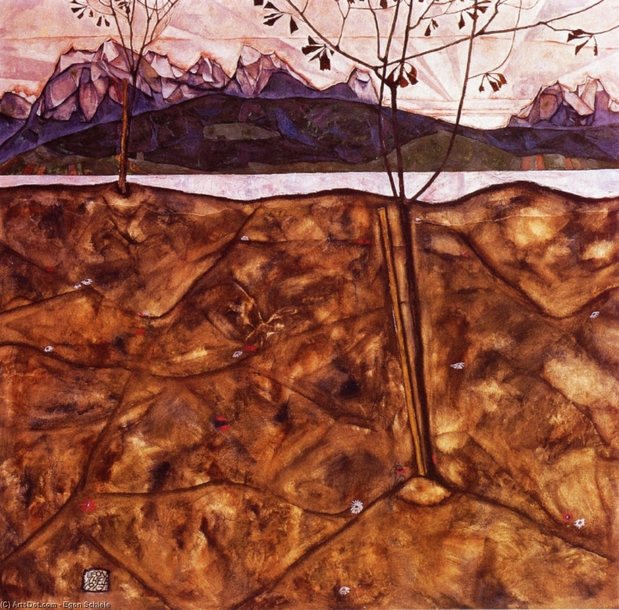 Flusslandschaft — Egon Schiele