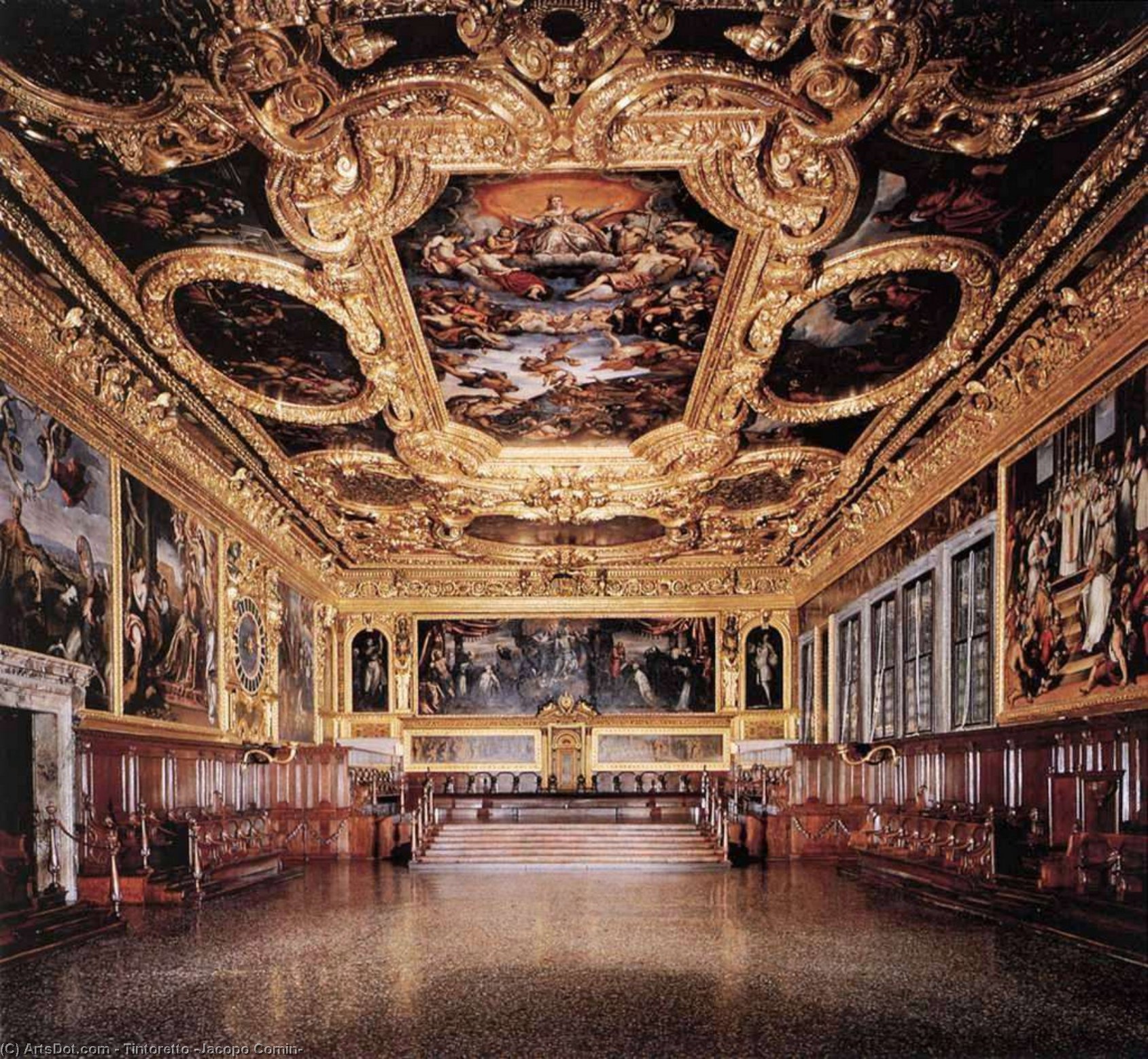 Ansicht Des Senatsaal — Tintoretto (jacopo Comin)