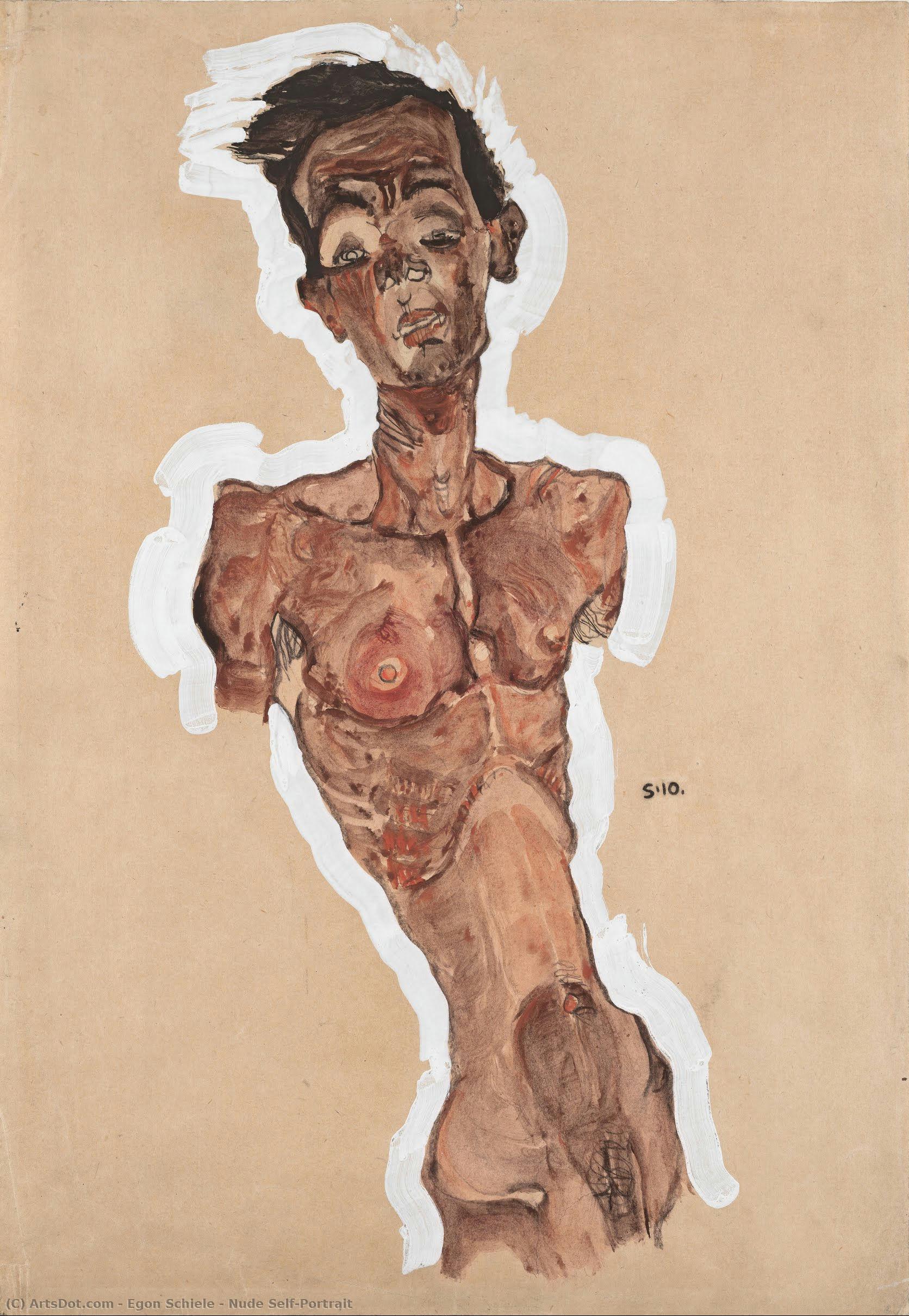 Nude Self-portrait — Egon Schiele
