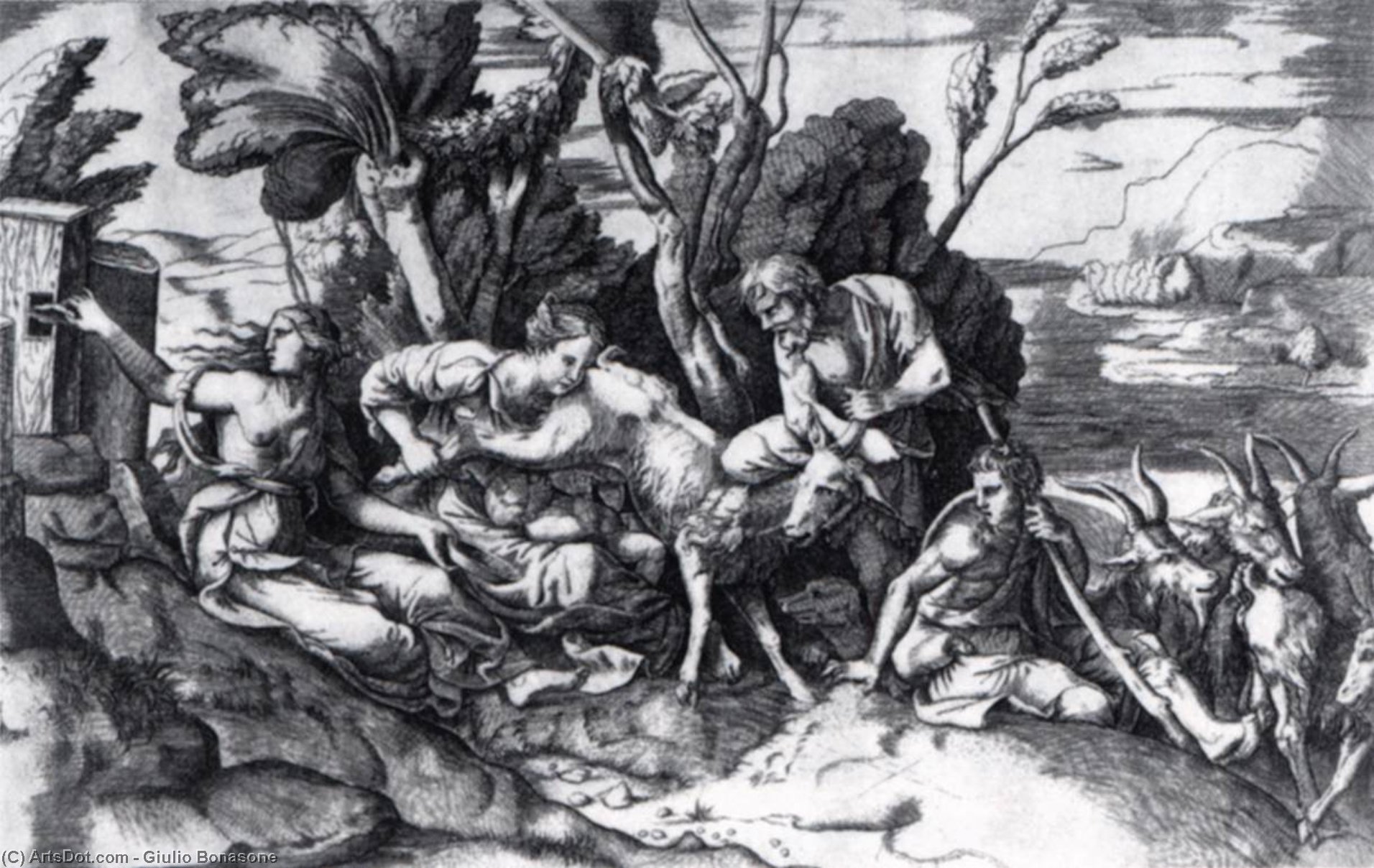 Jupiter Suckled By The Goat Amalthea — Giulio Bonasone