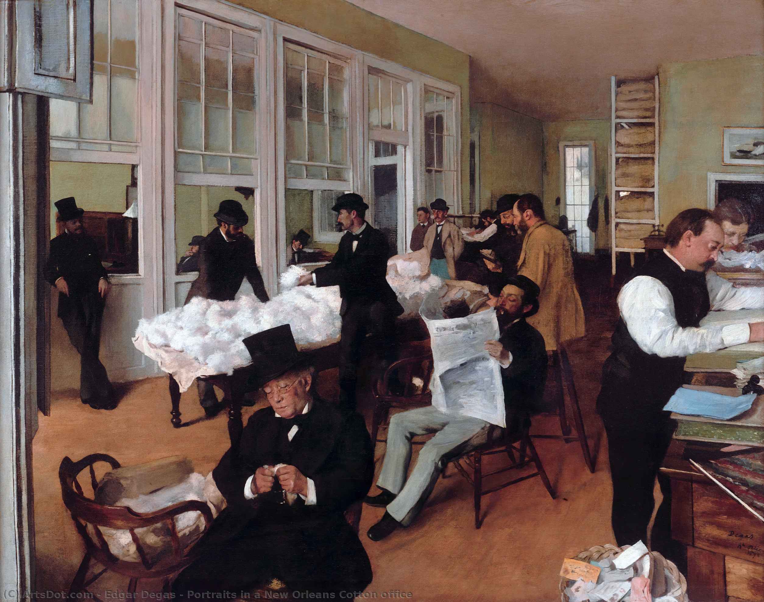 Portraits In A New Orleans Cotton Office — Hilaire-germain-edgar Degas