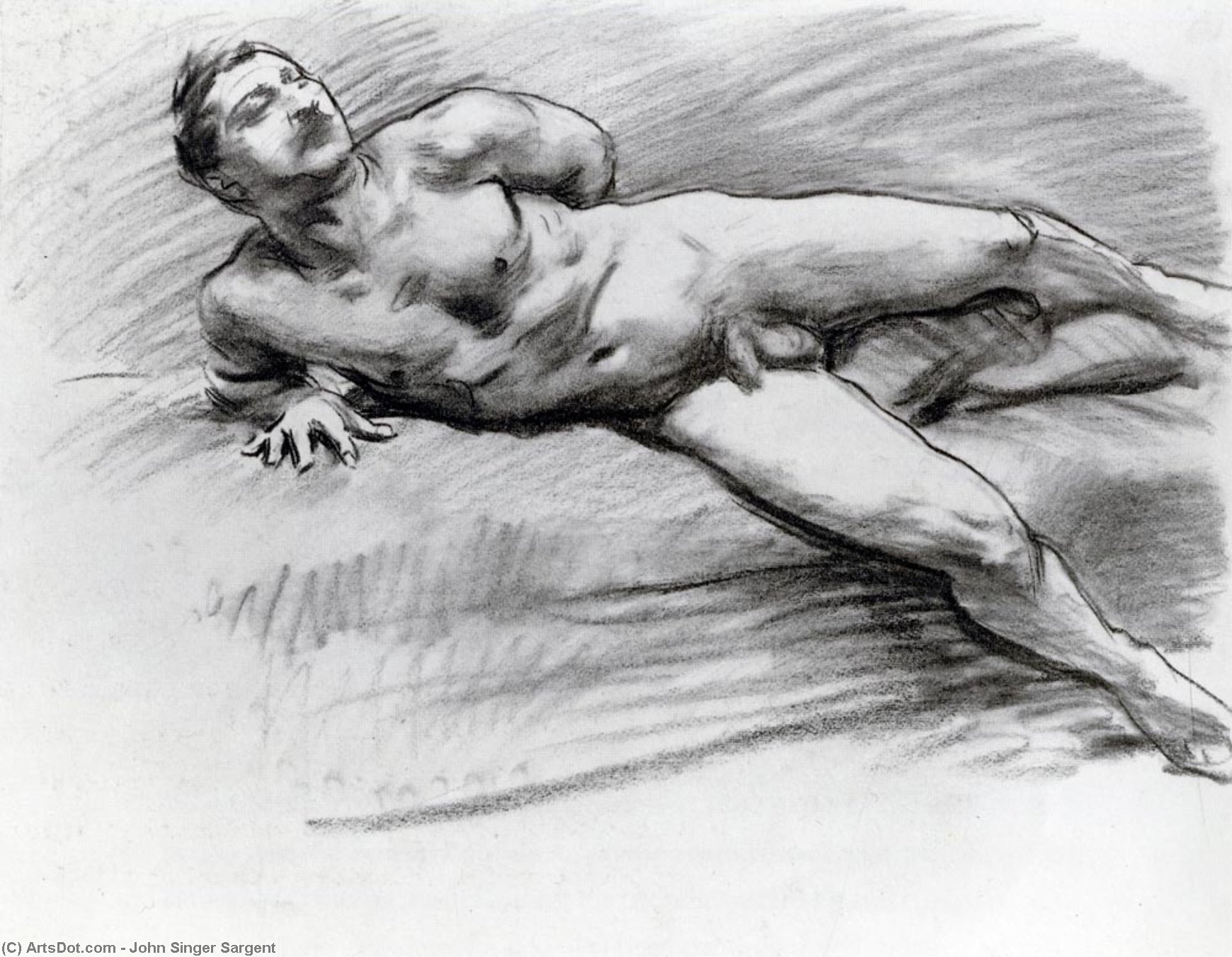Ligendonende Nude — John Singer Sargent