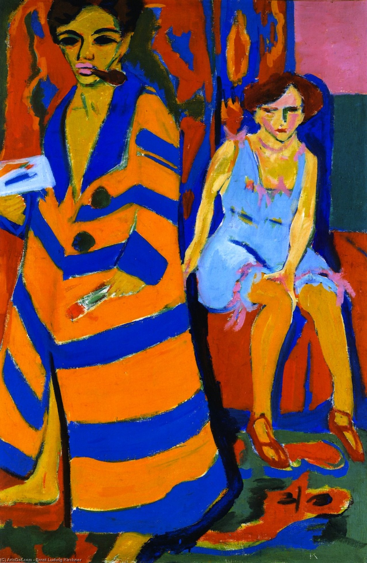 Self-portrait With Model — Ernst Ludwig Kirchner