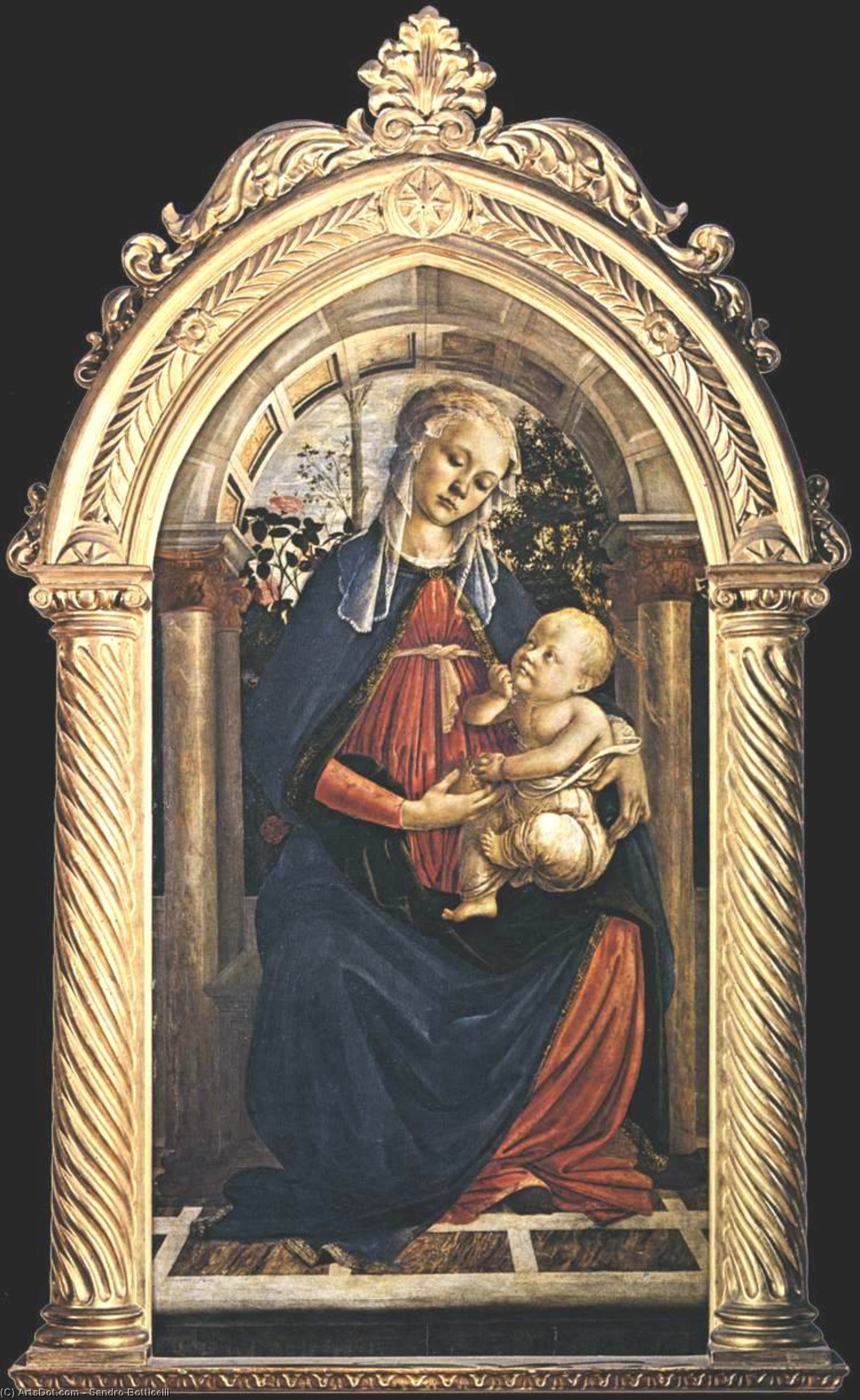 Madonna Av Rosengården — Sandro Botticelli