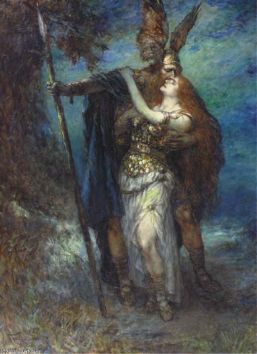 Wotan And Brunnhilde — Ferdinand Leeke