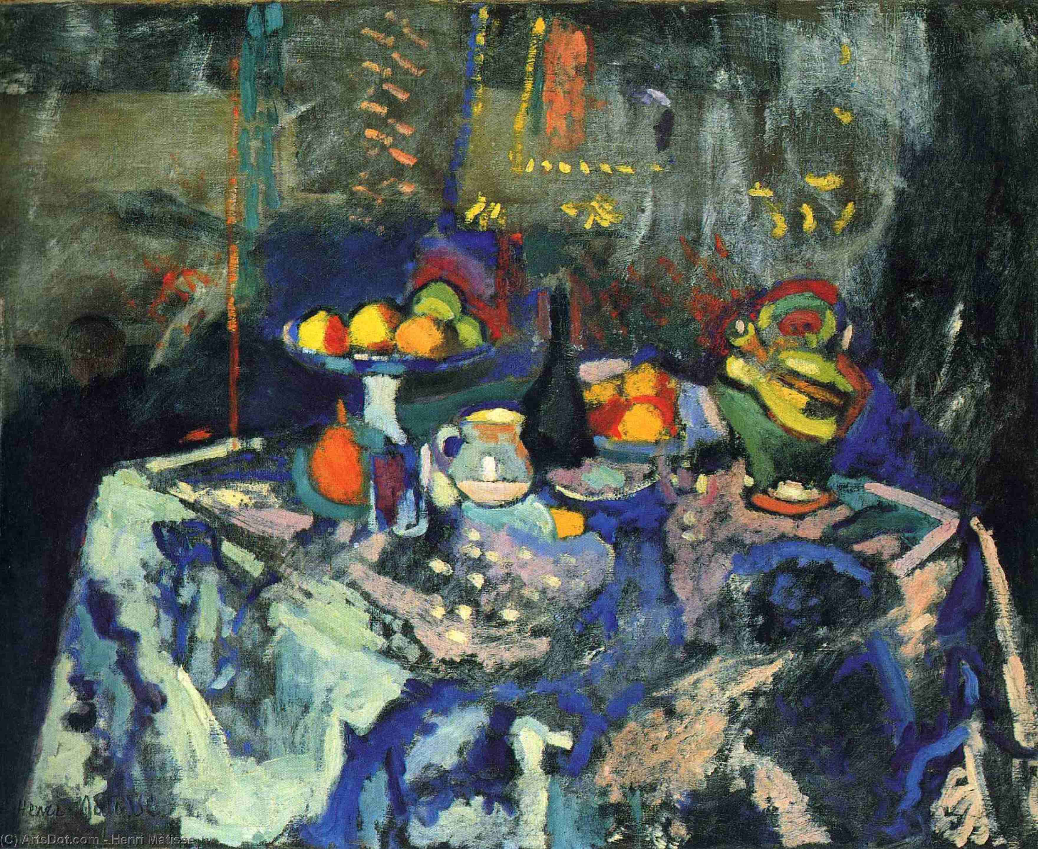 Still Life Con Vase, Bottiglia E Frutta — Henri Matisse