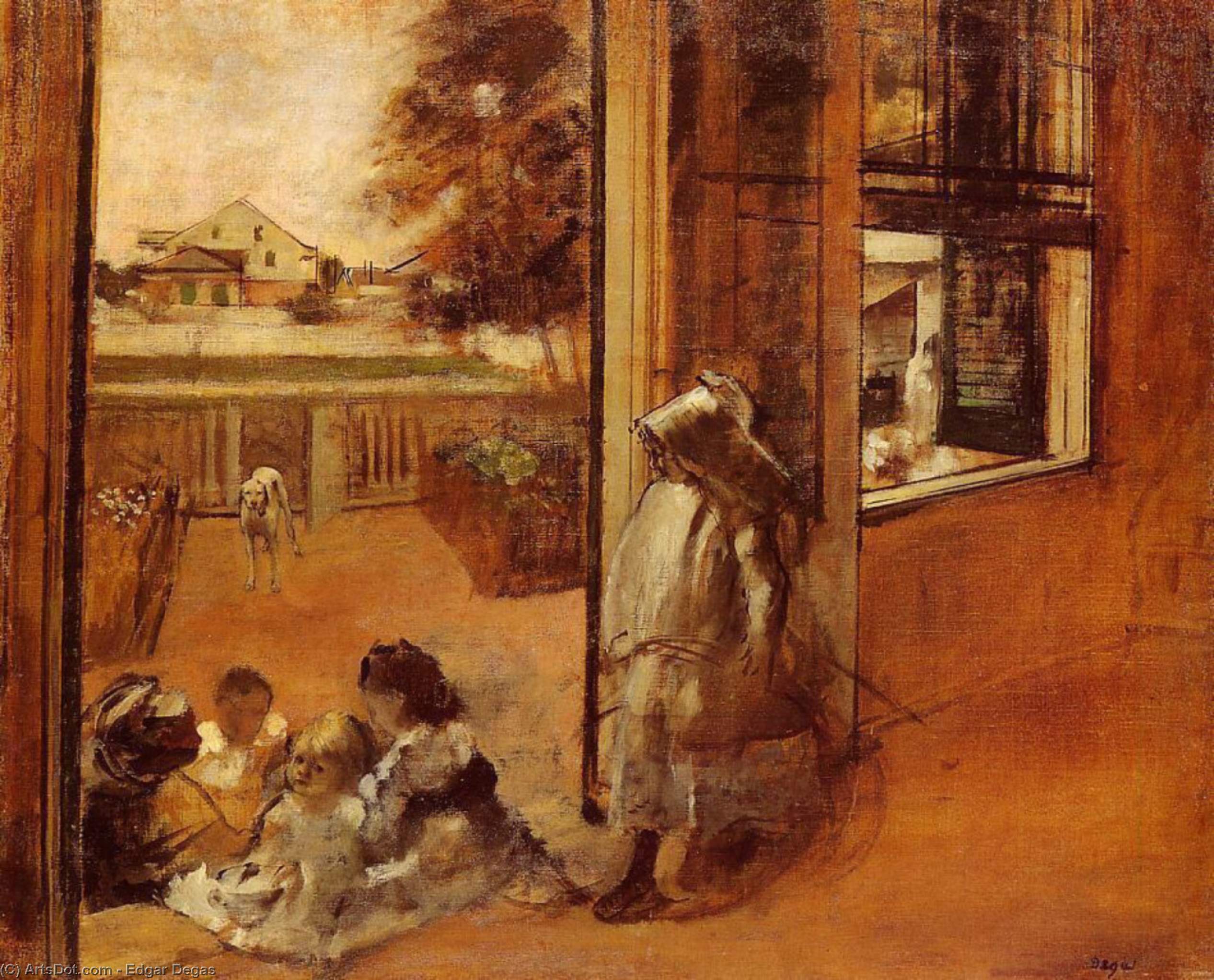 Children On A Doorstep — Hilaire-germain-edgar Degas
